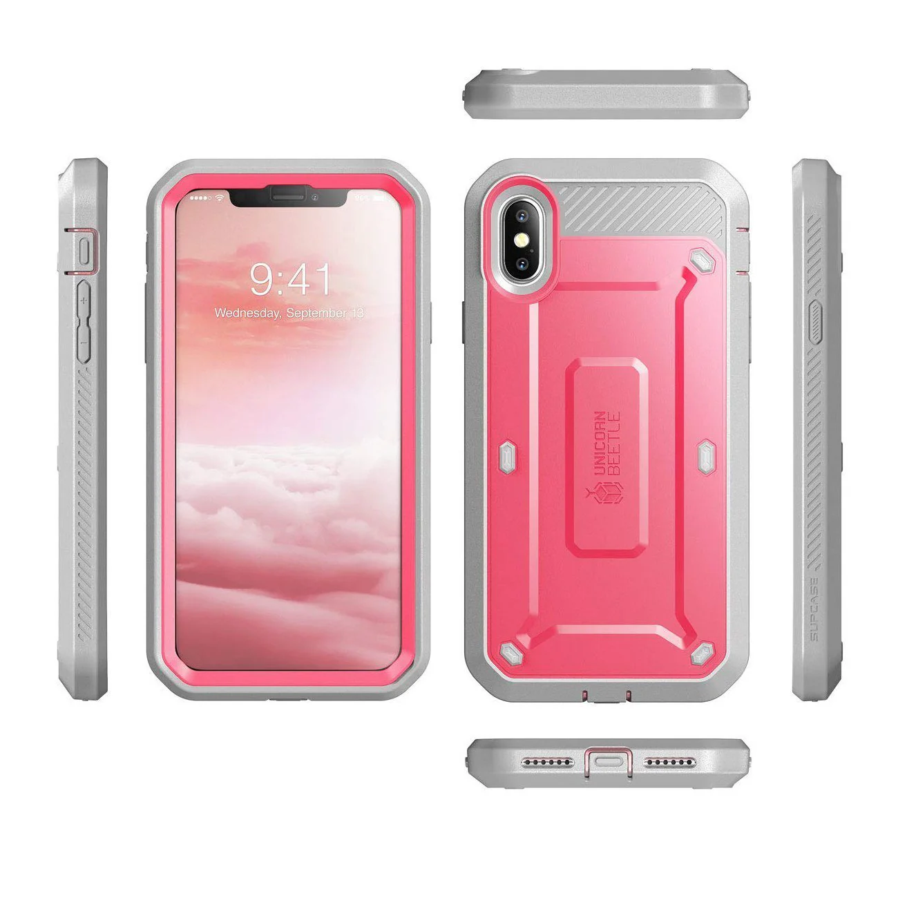 iPhone X / XS Unicorn Beetle Pro Rugged Holster Case-Pink - Image 5