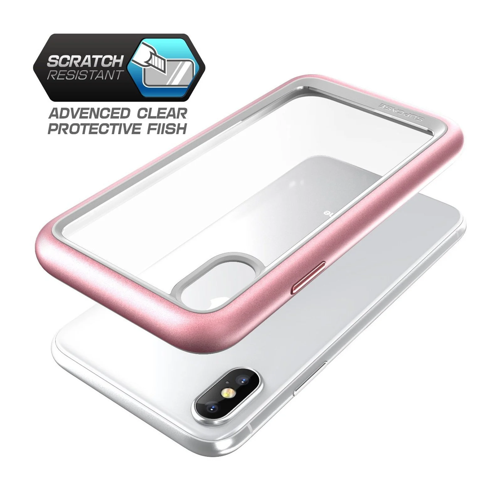 iPhone X / XS Unicorn Beetle Style Slim Clear Case-Rose Gold - Image 3
