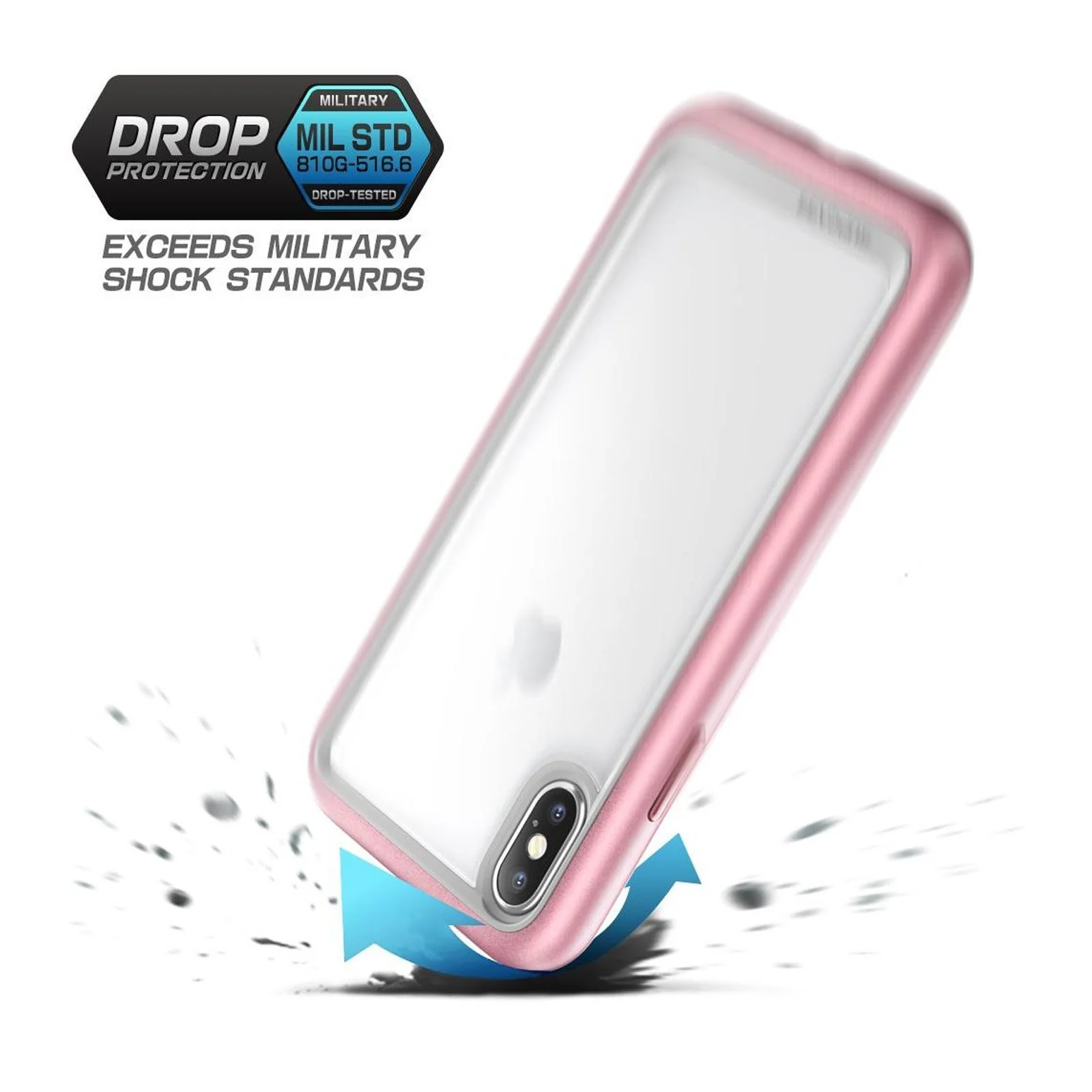 iPhone X / XS Unicorn Beetle Style Slim Clear Case-Rose Gold - Image 4