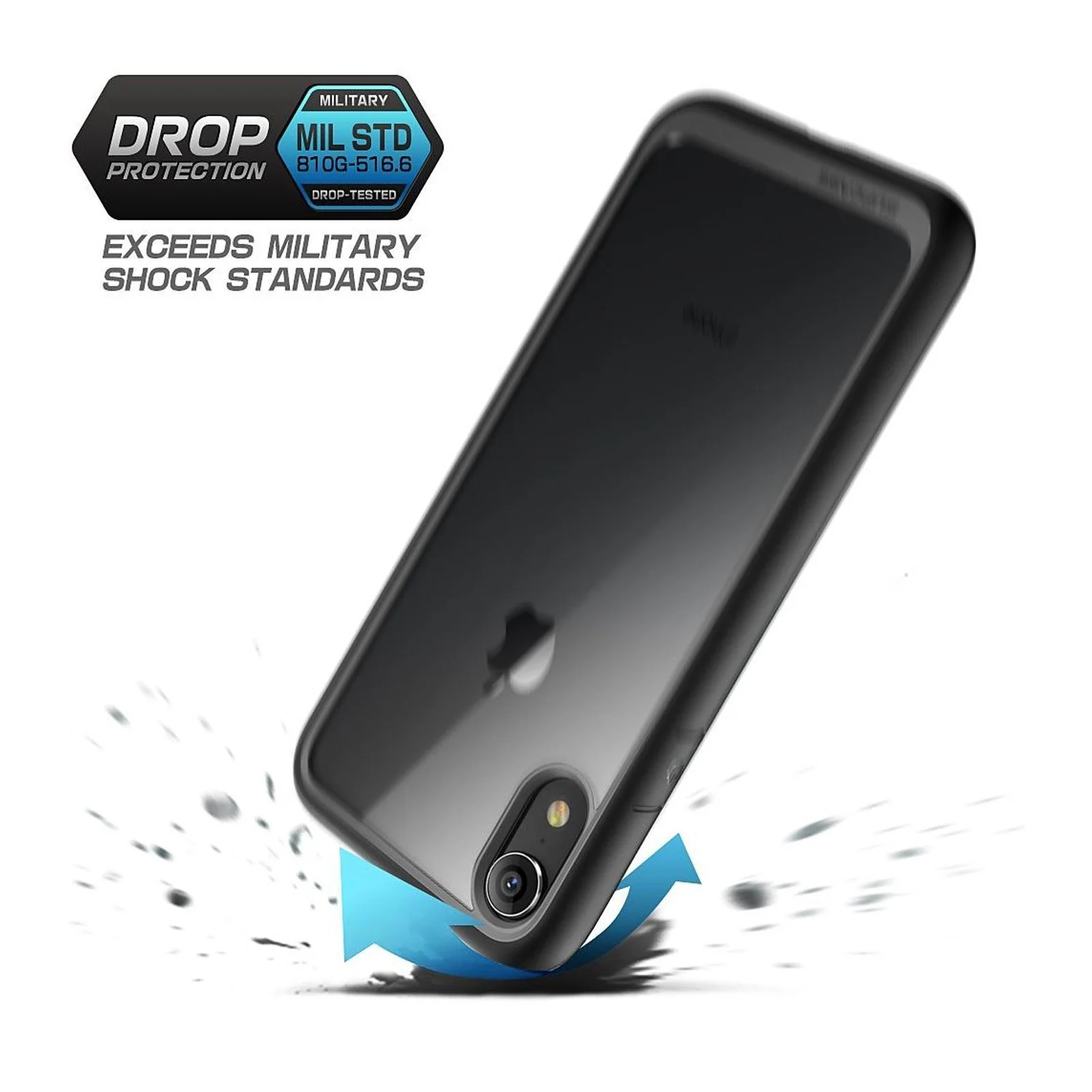 iPhone XR Unicorn Beetle Style Slim Clear Case-Black - Image 4