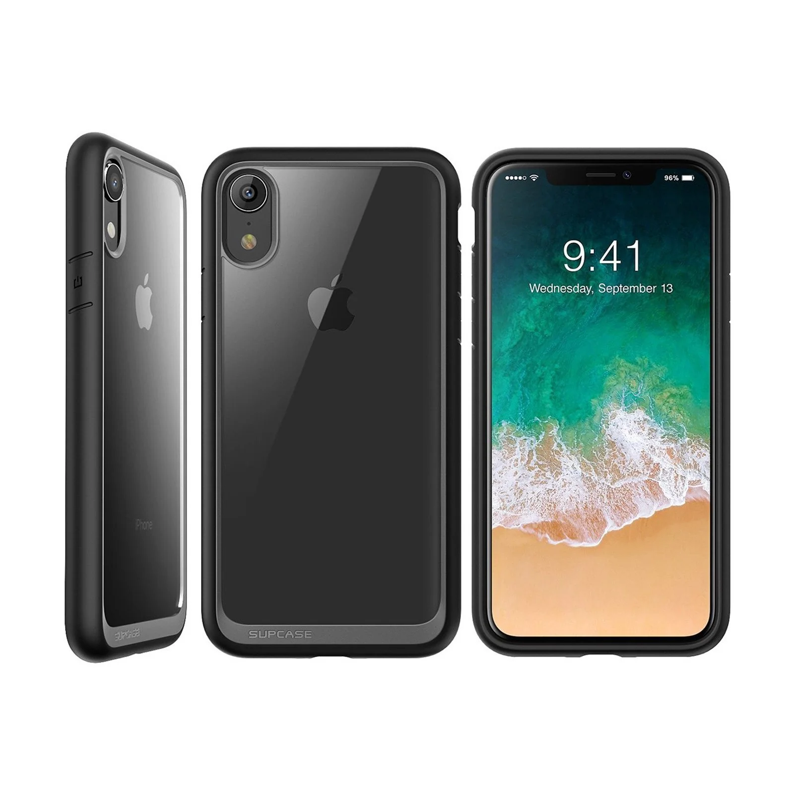iPhone XR Unicorn Beetle Style Slim Clear Case-Black - Image 5