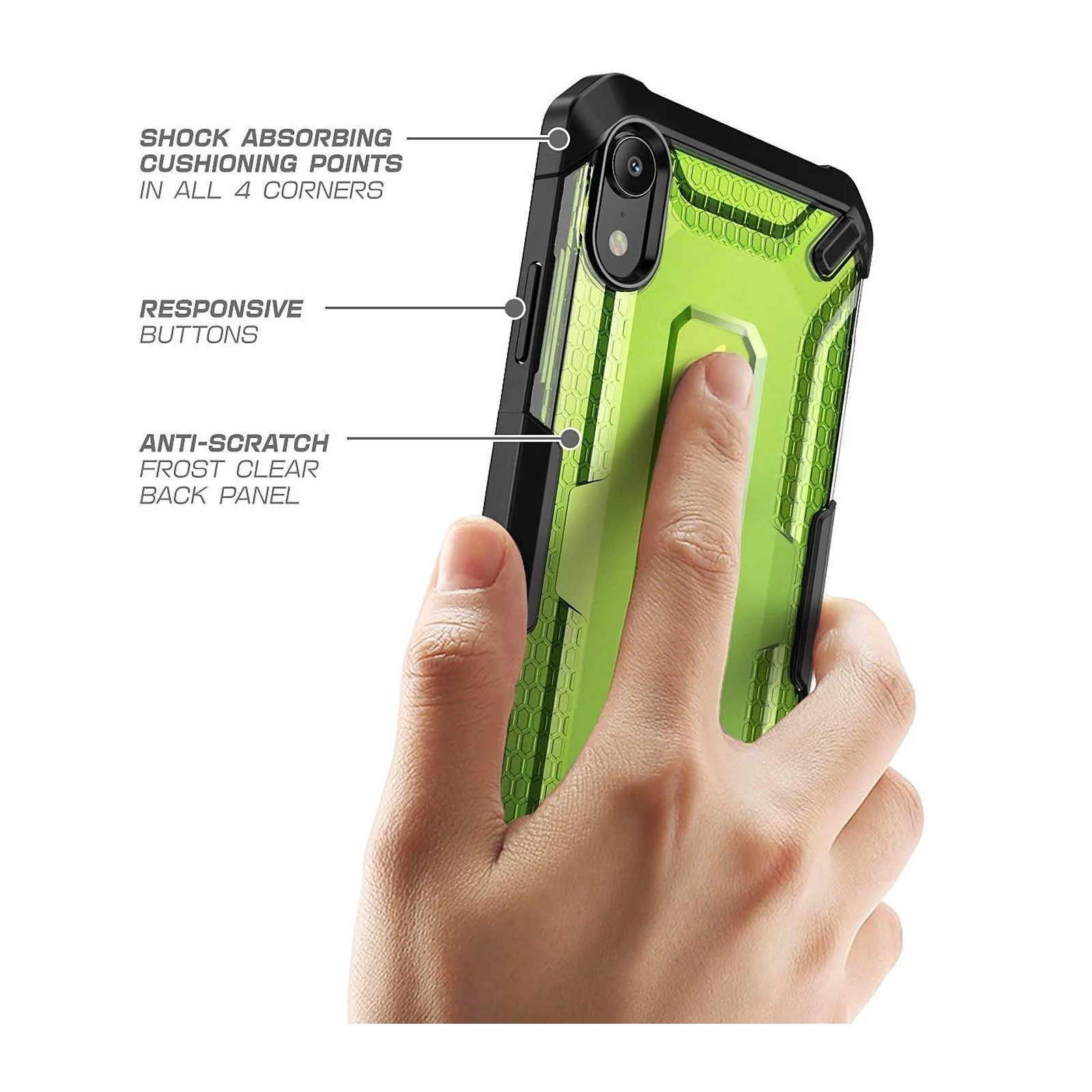 iPhone XR Unicorn Beetle Hybrid Bumper Case-Green - Image 6