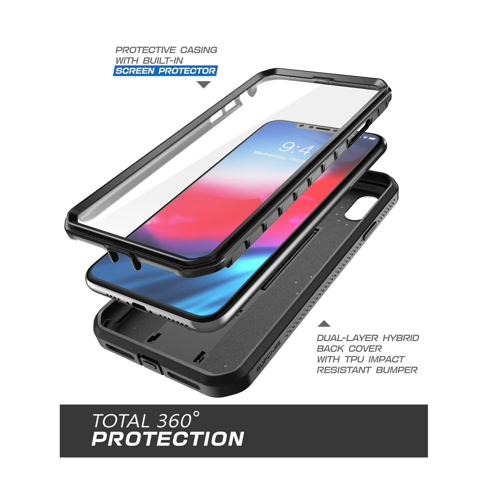 iPhone XS Max Unicorn Beetle Pro Full-Body Holster Case-Black - Image 3