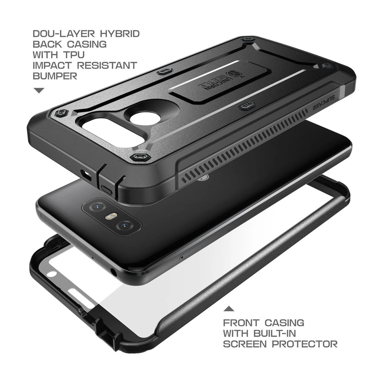 LG G6/LG G6 Plus Unicorn Beetle Pro Rugged Holster Case-Black - Image 5