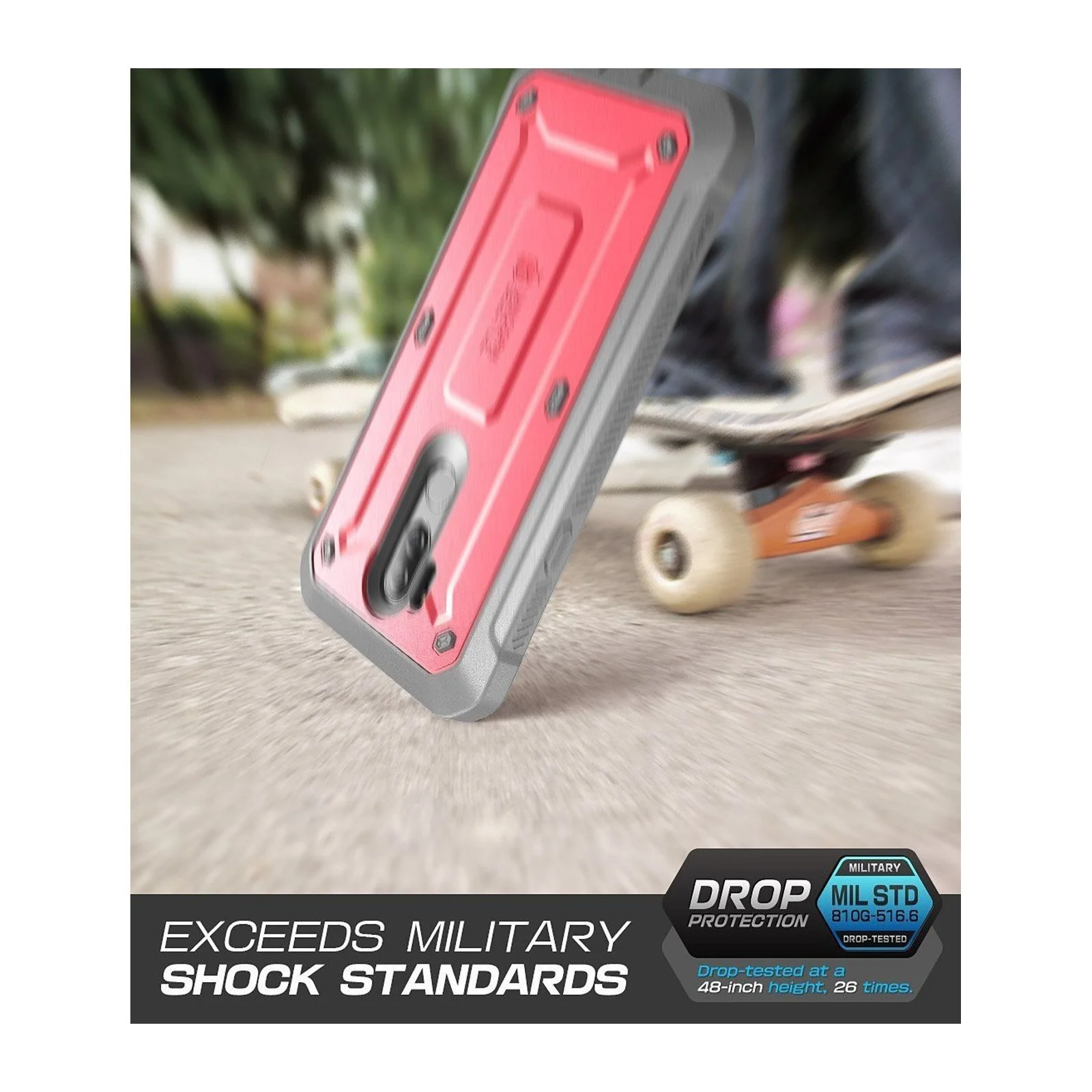 LG G7 ThinQ Unicorn Beetle Pro Rugged Holster Case-Pink - Image 3