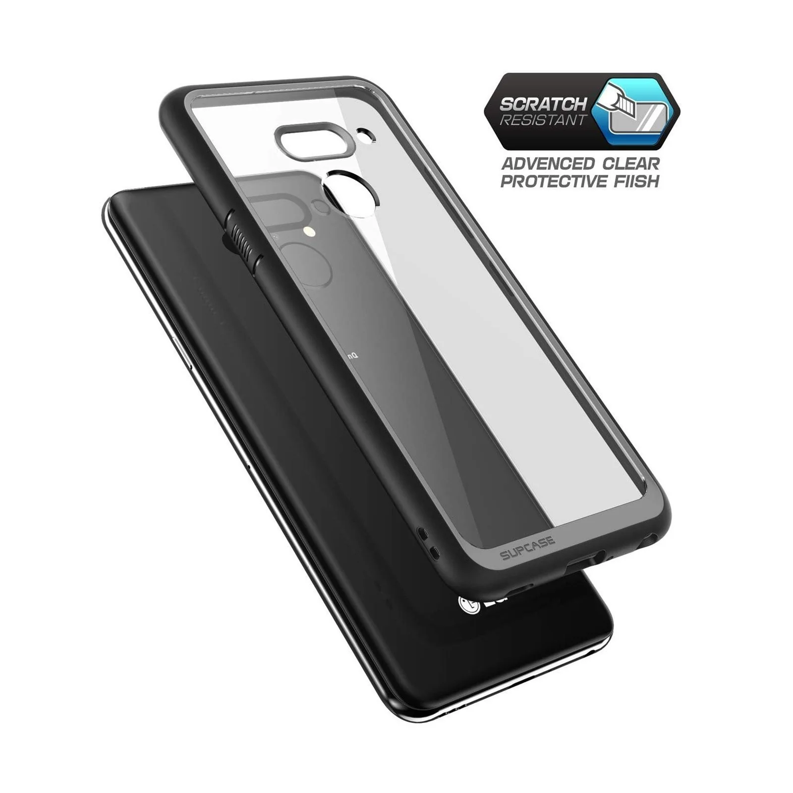 LG G8 ThinQ Unicorn Beetle Style Slim Clear Case-Black - Image 3