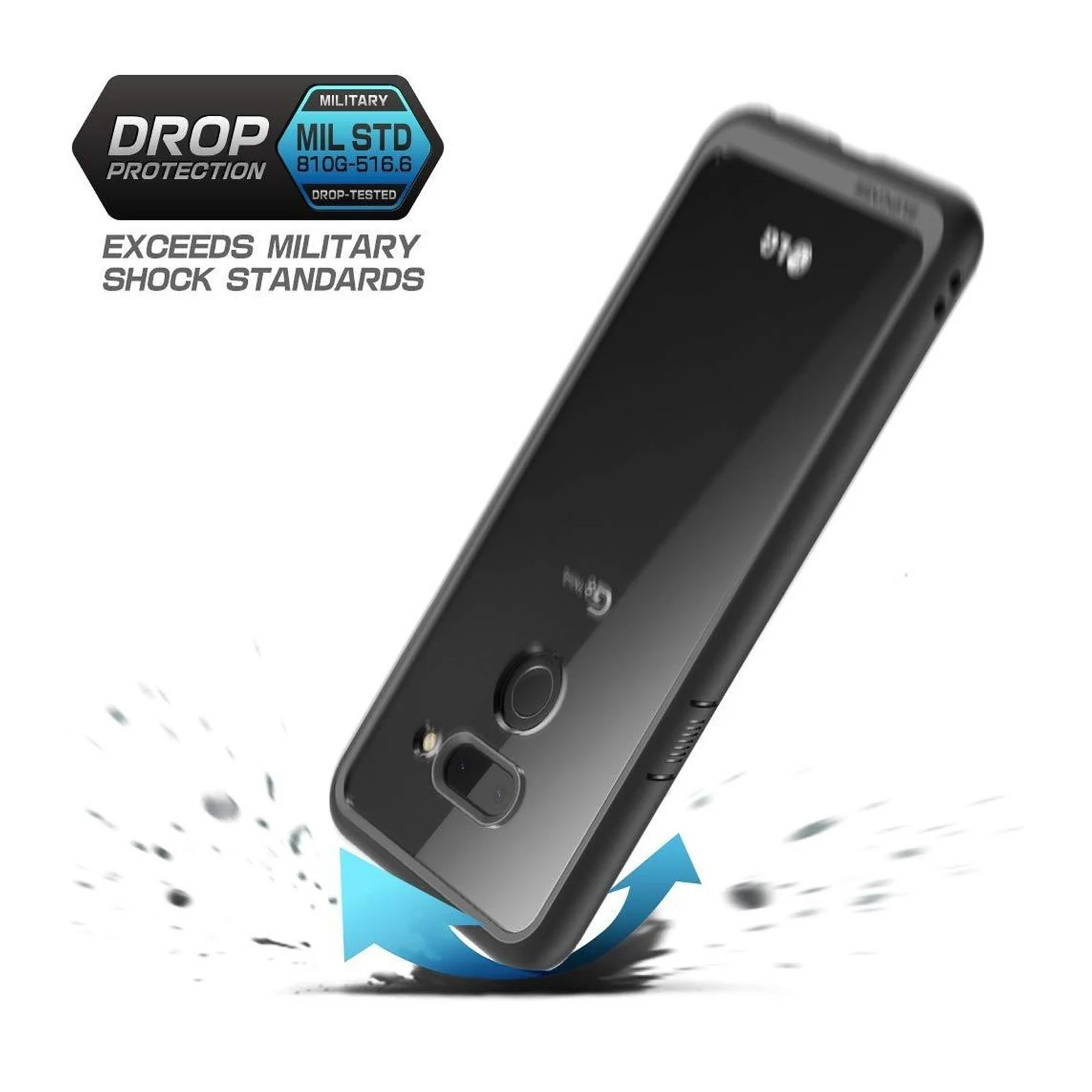LG G8 ThinQ Unicorn Beetle Style Slim Clear Case-Black - Image 4