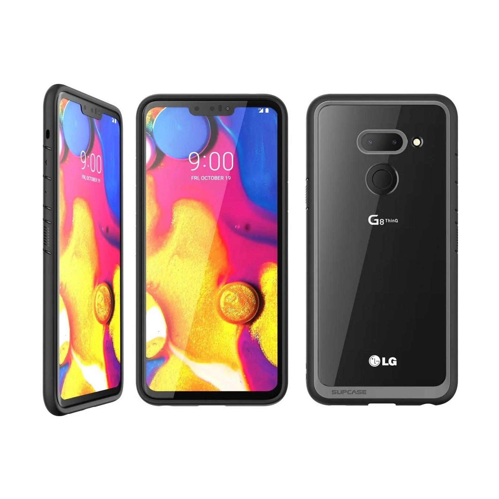 LG G8 ThinQ Unicorn Beetle Style Slim Clear Case-Black - Image 5
