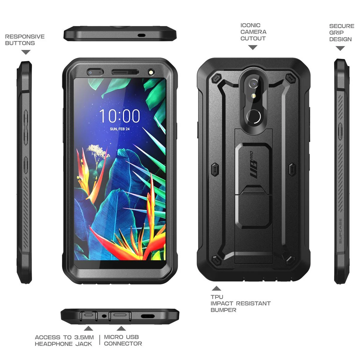 LG K40 Unicorn Beetle Pro Rugged Holster Case-Black - Image 6