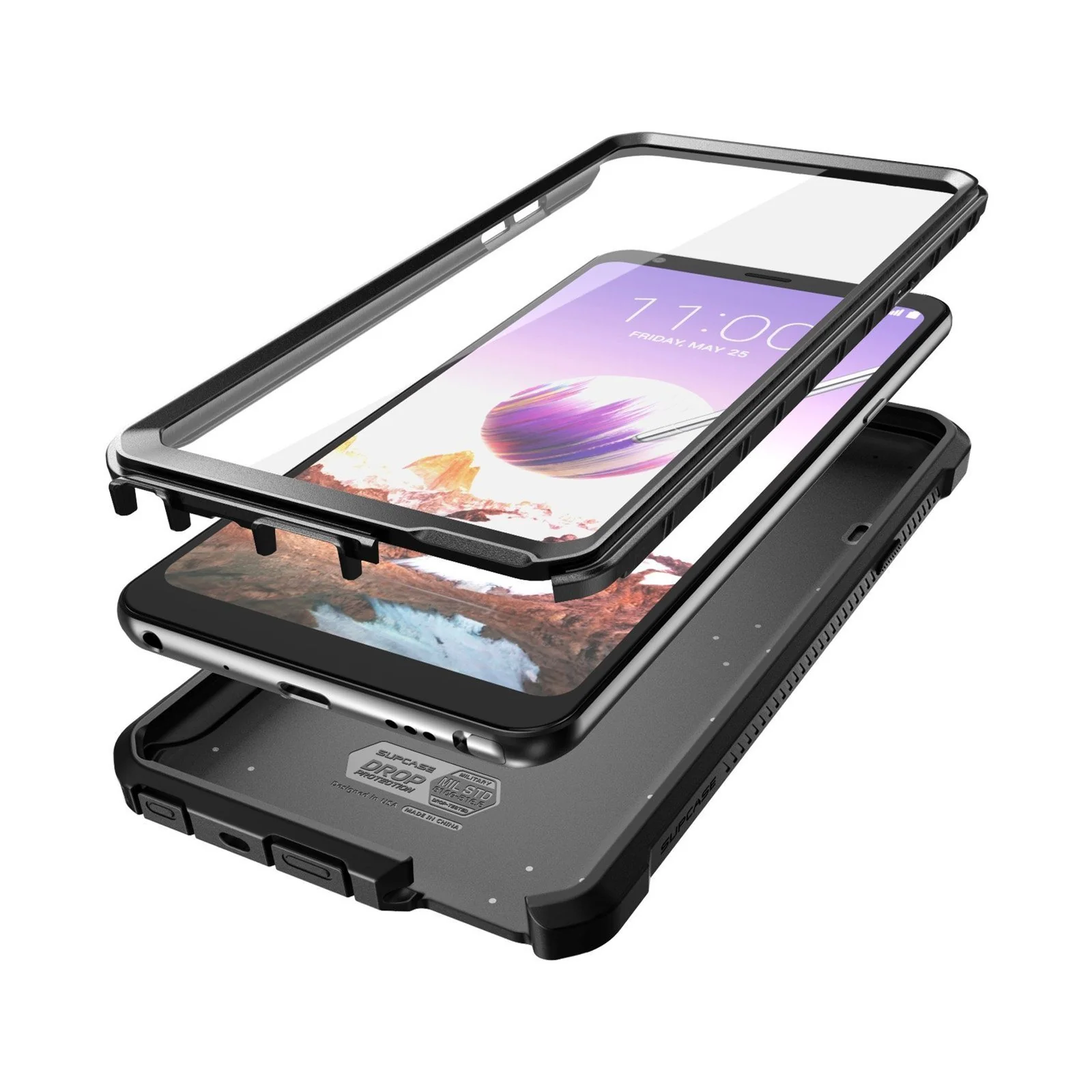 LG Stylo 4 Unicorn Beetle Pro Rugged Case with Holster-Black - Image 3