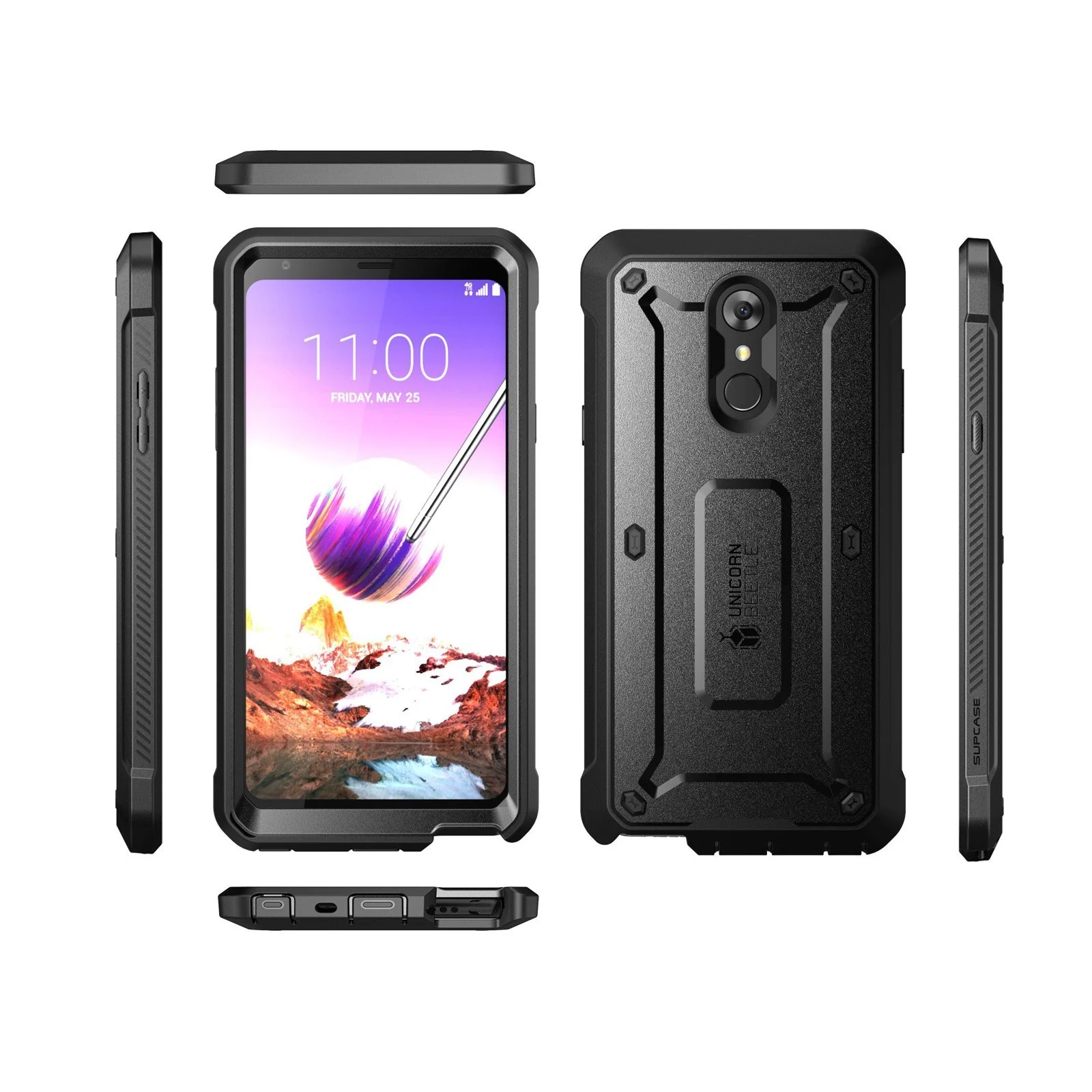 LG Stylo 4 Unicorn Beetle Pro Rugged Case with Holster-Black - Image 4