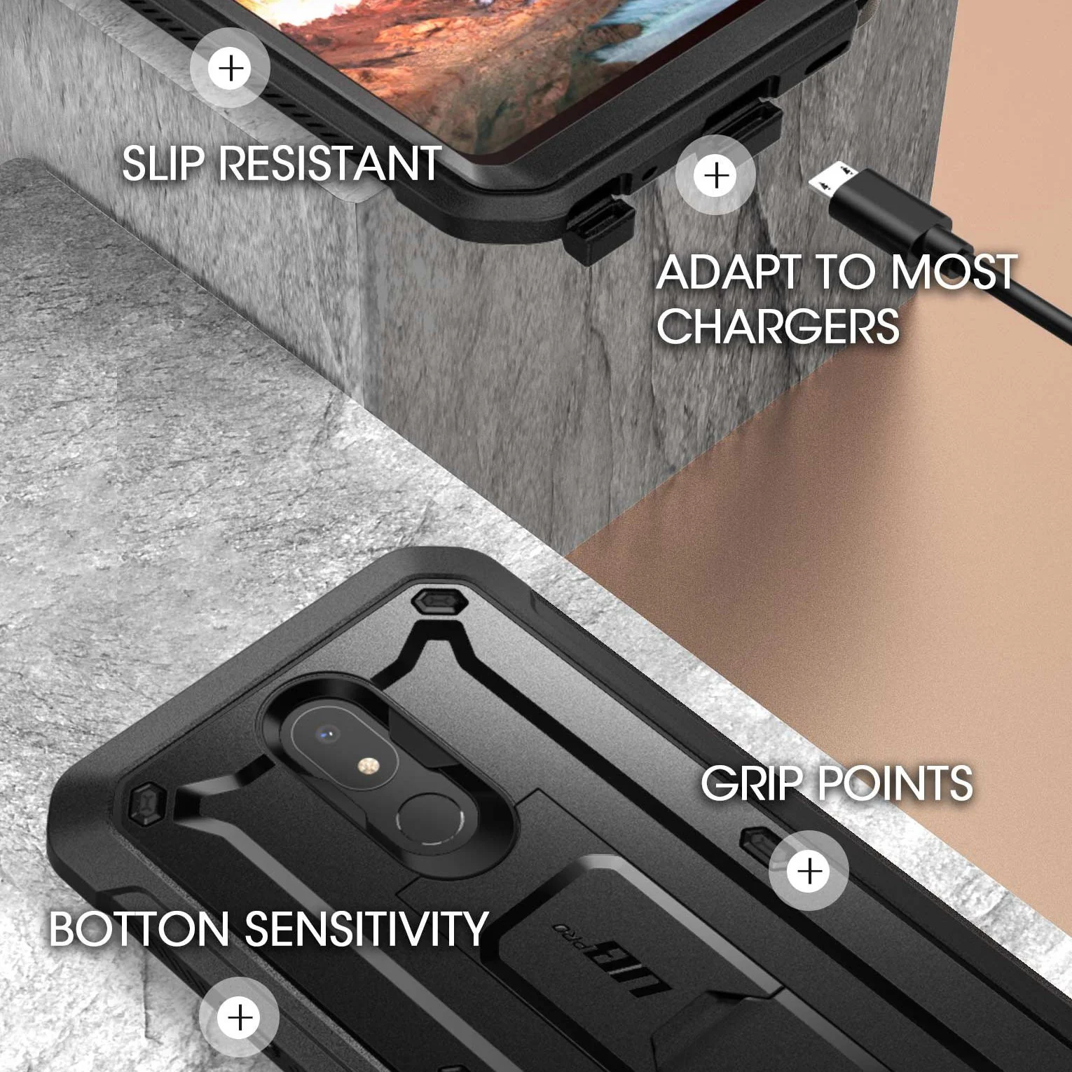 LG Stylo 5 Unicorn Beetle Pro Rugged Holster Case-Black - Image 6