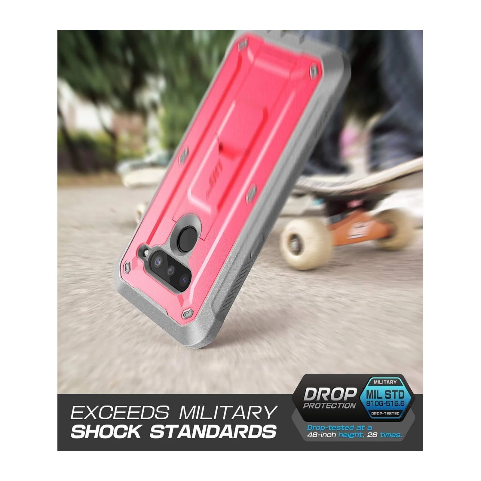 LG V50 ThinQ Unicorn Beetle Pro Full-Body Holster Case-Pink - Image 4
