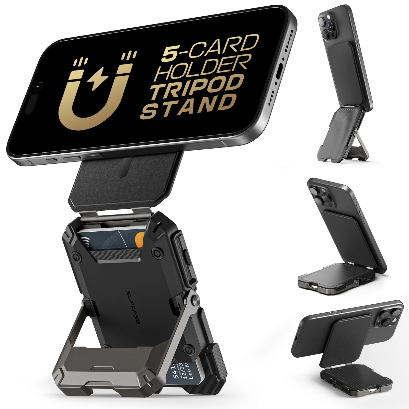 Bundle Sale - MagFlip Wallet with Stand (Black) & iPhone 17 Pro Max UB GRIP PRO Series Phone Case (Coral) - Image 3