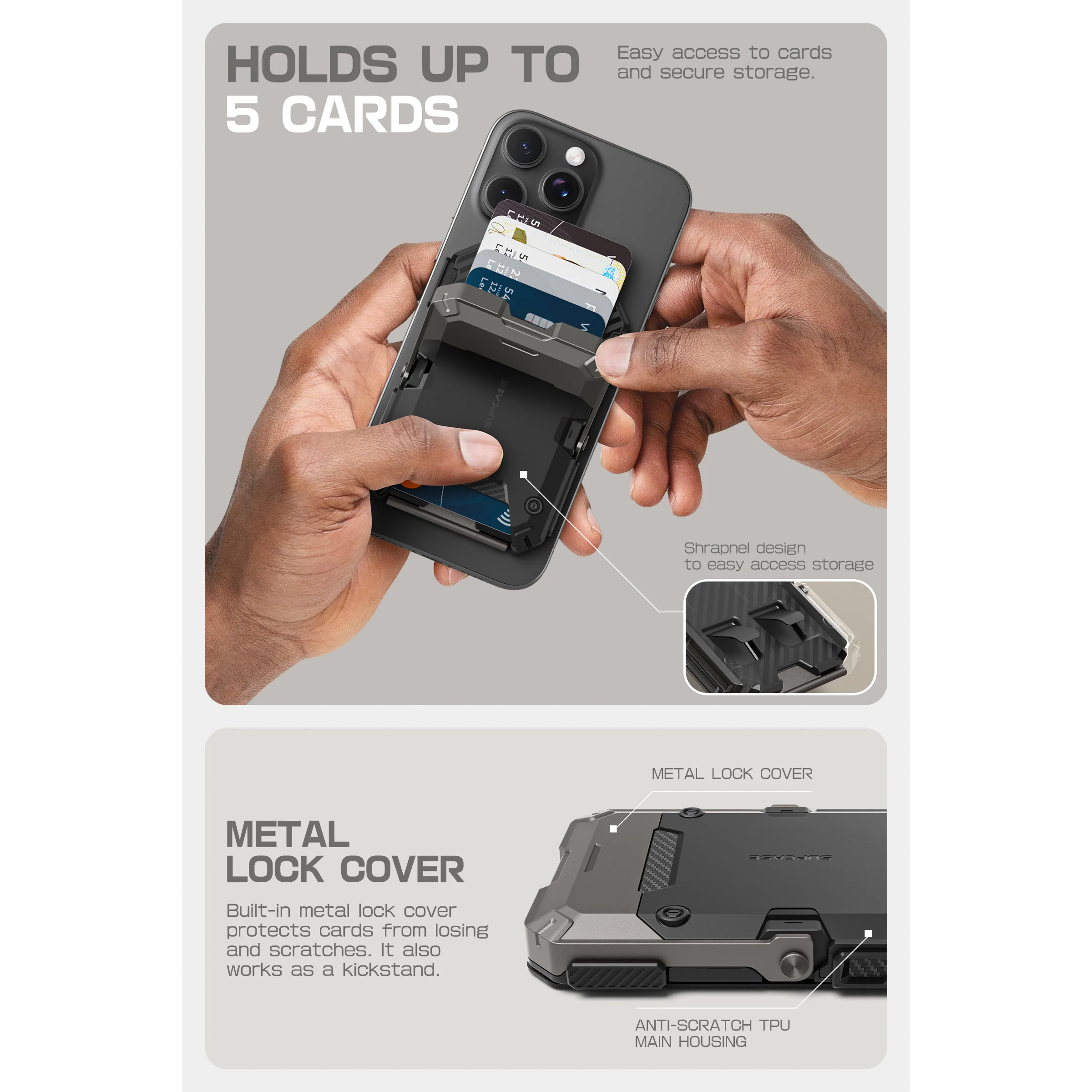 Bundle Sale - MagFlip Wallet with Stand (Black) & iPhone 17 Pro Max UB GRIP PRO Series Phone Case (Coral) - Image 5