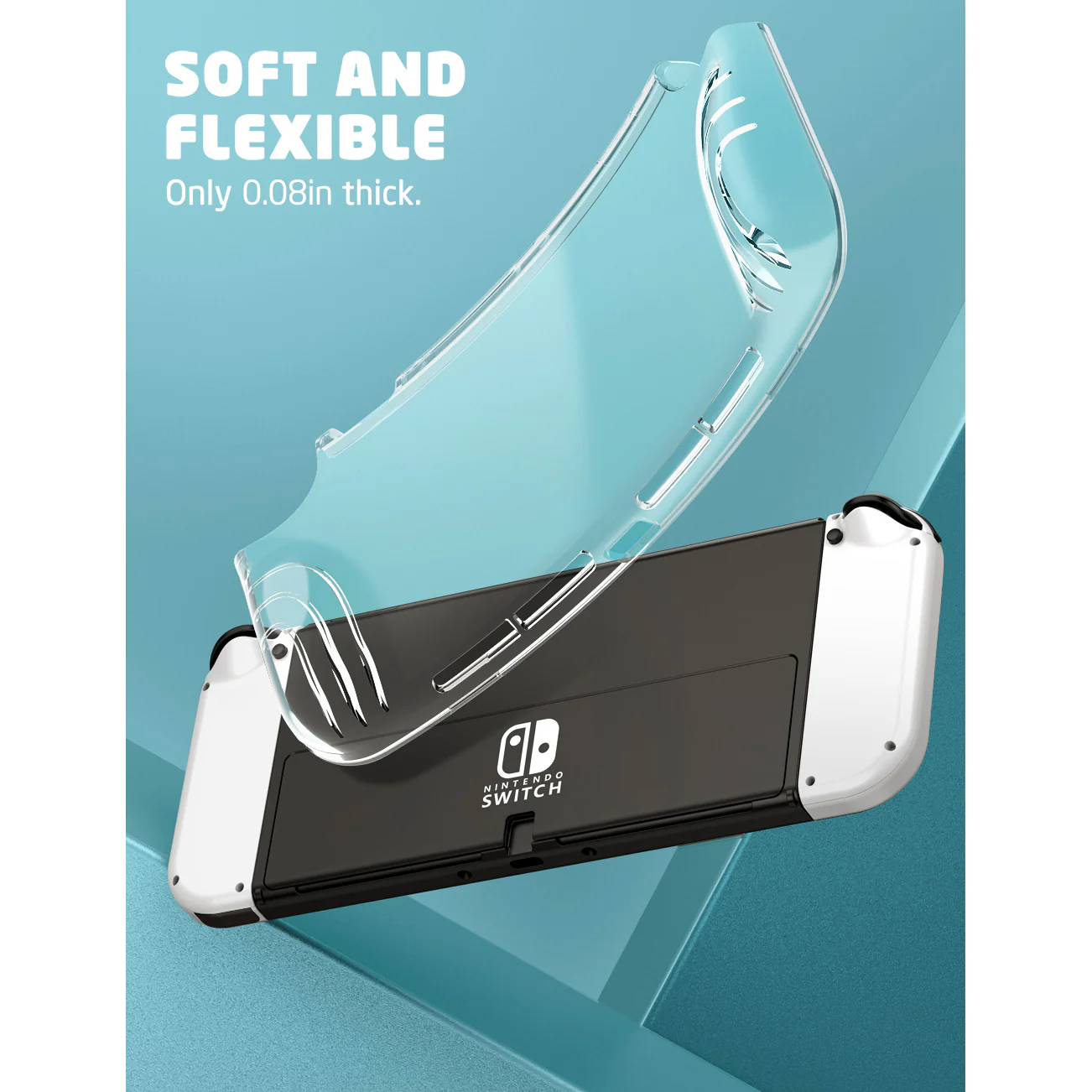 Nintendo Switch OLED Unicorn Beetle CLEAR Grip Case-Clear - Image 4