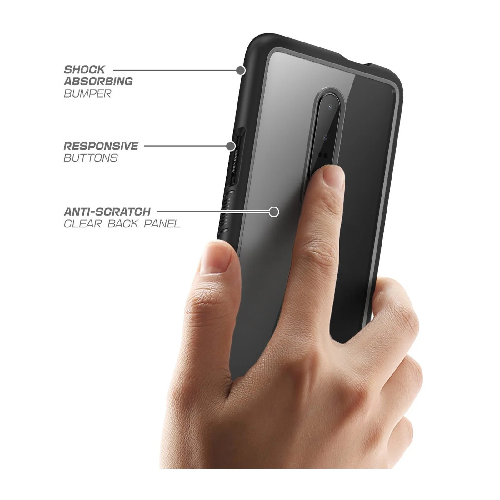 OnePlus 7 Pro Unicorn Beetle Style Slim Clear Case-Black - Image 6