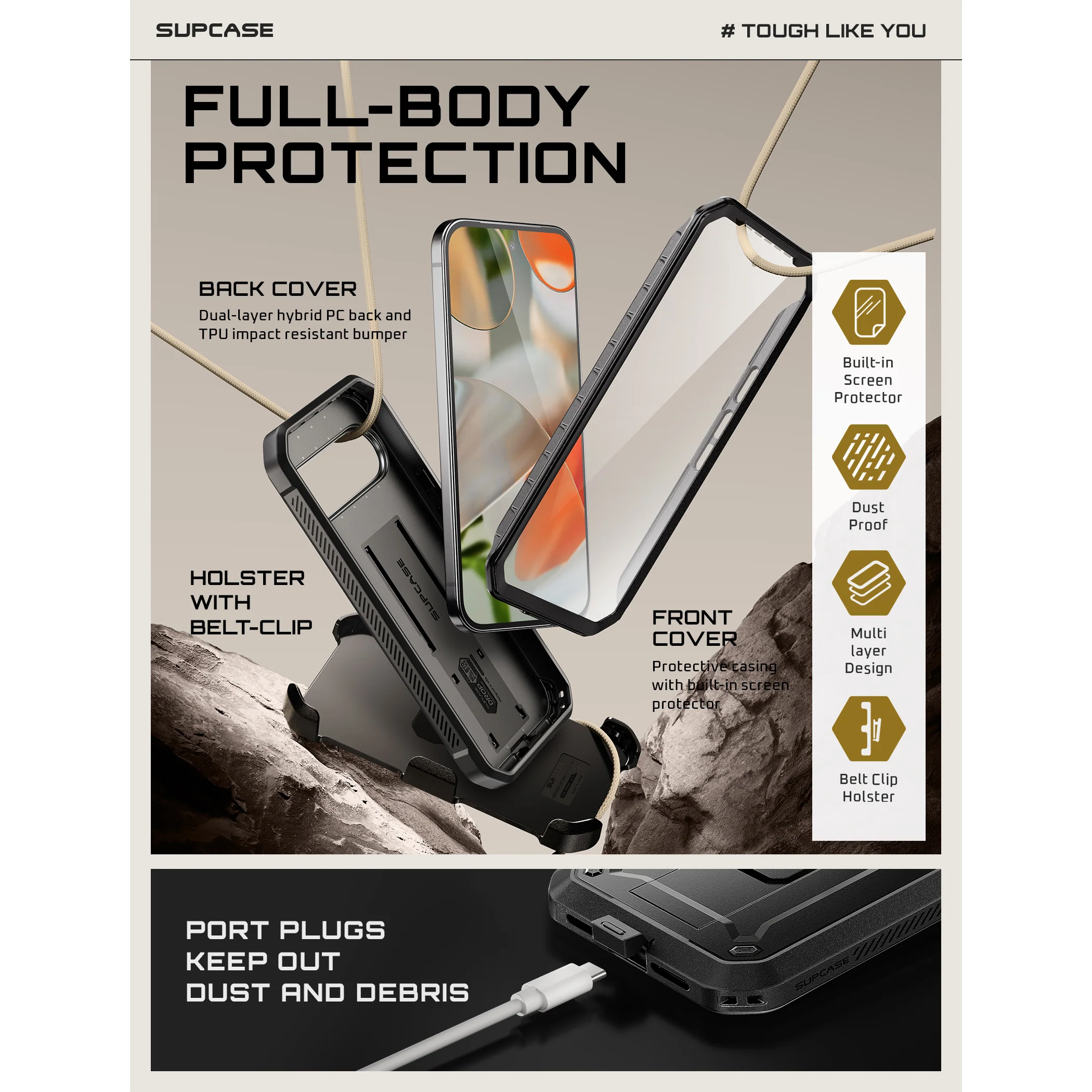 Google Pixel 10 Pro XL Unicorn Beetle PRO Rugged Phone Case-Black - Image 8