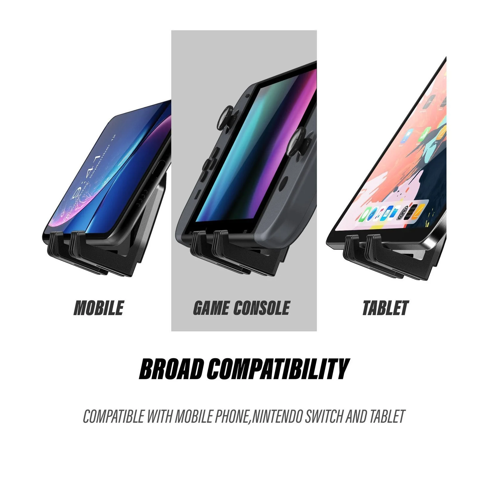 Heavy Duty Phone Stand for Desk Folds Flat Fits In Pocket-Black - Image 4