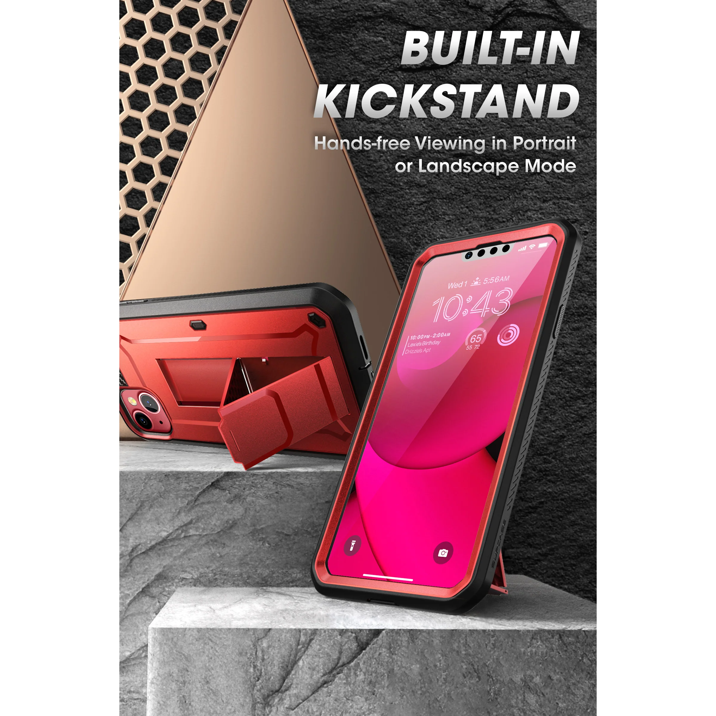 iPhone 14 6.1 inch Unicorn Beetle PRO Rugged Case-Metallic Red - Image 4