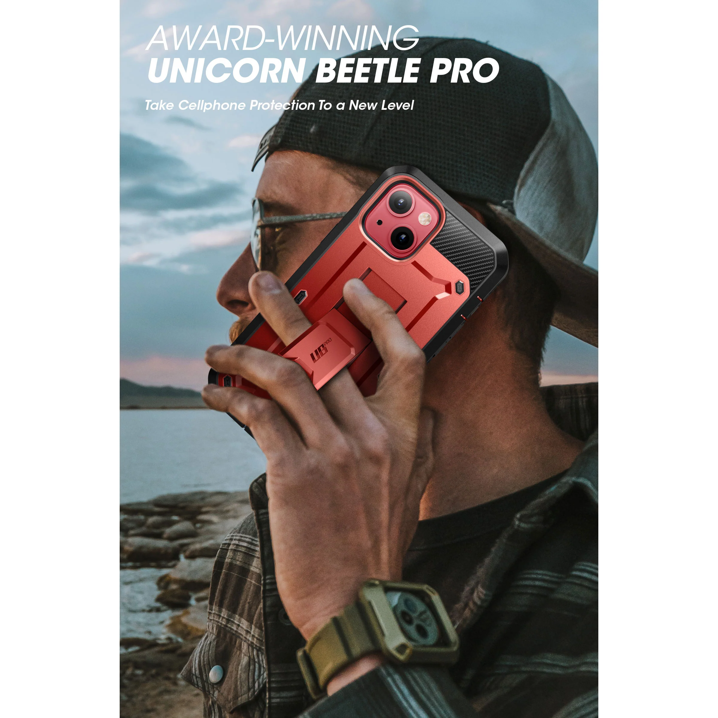 iPhone 14 6.1 inch Unicorn Beetle PRO Rugged Case-Metallic Red - Image 8