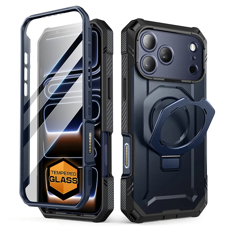 UB GRIP PRO Series iPhone 17 Pro MagSafe Phone Case with HD Tempered Glass - Azure - Image 3