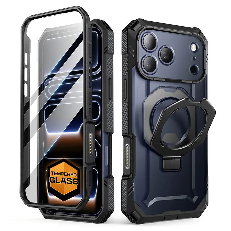 UB GRIP PRO Series iPhone 17 Pro MagSafe Phone Case with HD Tempered Glass - Black - Image 3