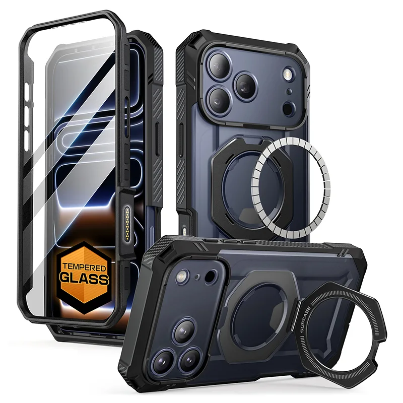 UB GRIP PRO Series iPhone 17 Pro MagSafe Phone Case with HD Tempered Glass - Black - Image 4