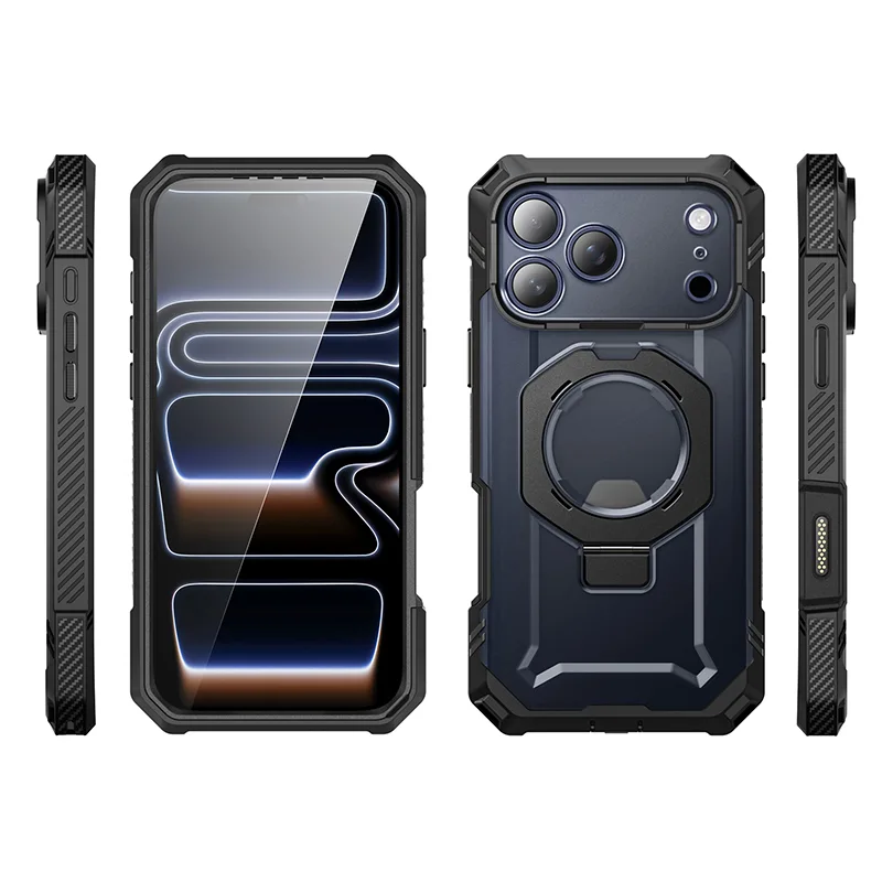 UB GRIP PRO Series iPhone 17 Pro MagSafe Phone Case with HD Tempered Glass - Black - Image 5