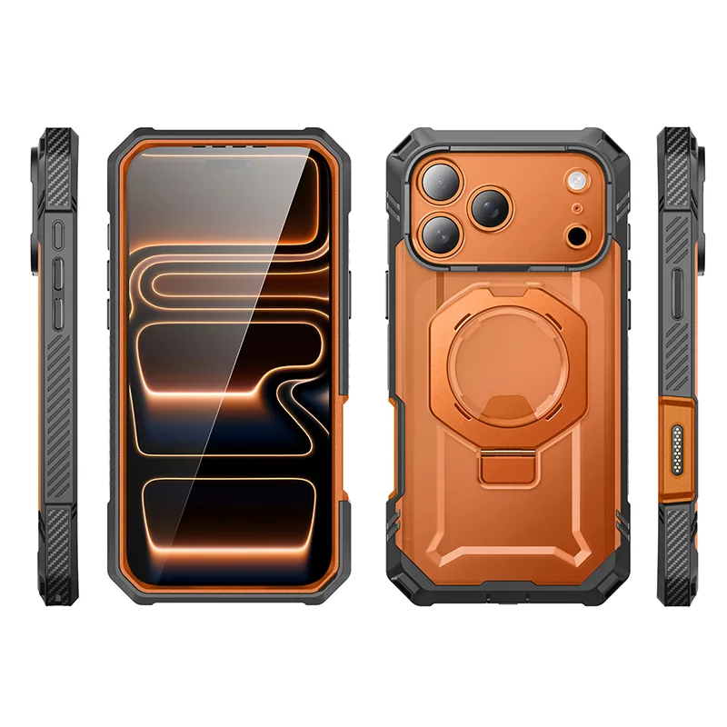 UB GRIP PRO Series iPhone 17 Pro MagSafe Phone Case with HD Tempered Glass - Coral - Image 5