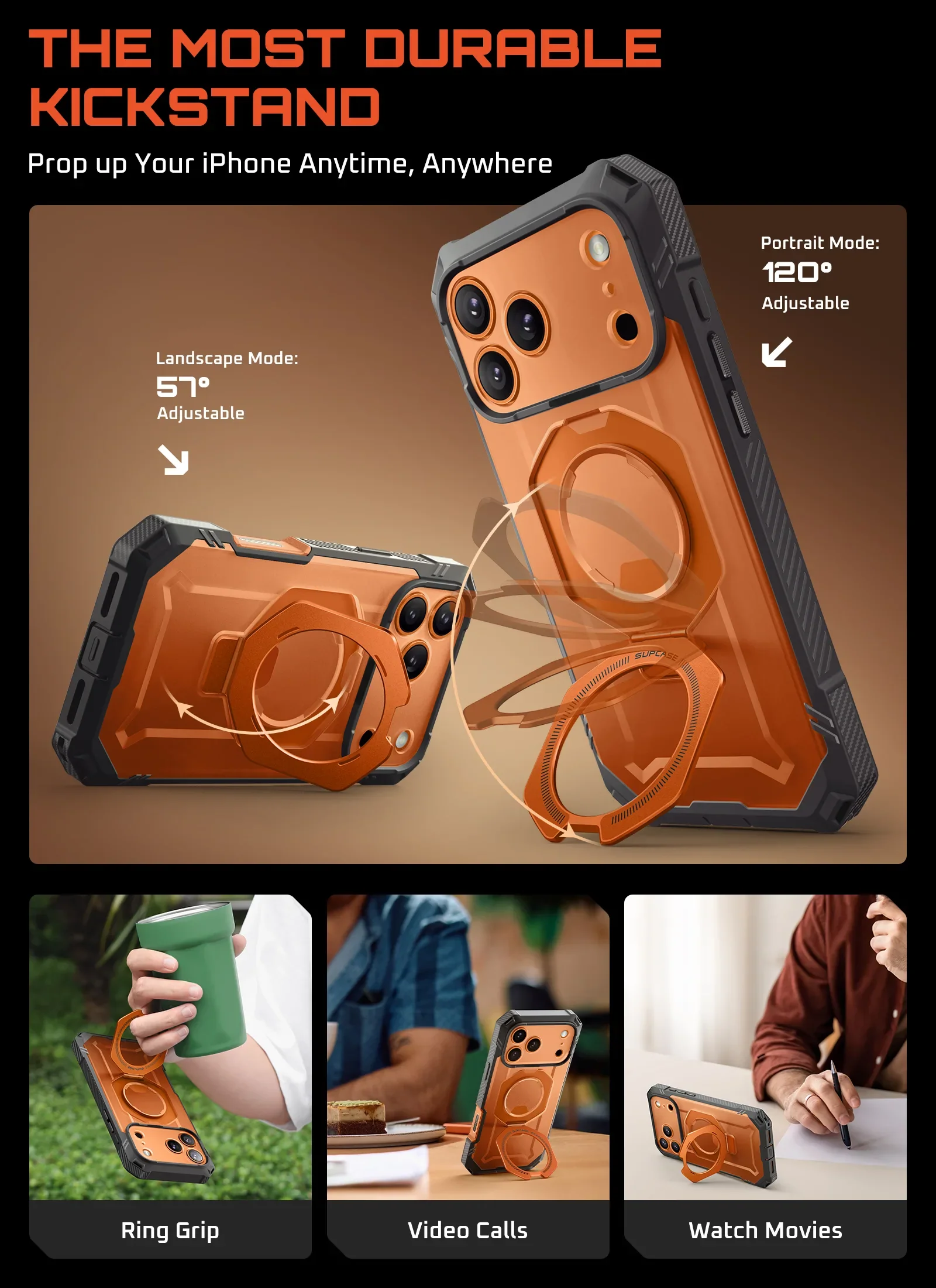 UB GRIP PRO Series iPhone 17 Pro MagSafe Phone Case with HD Tempered Glass - Coral - Image 9