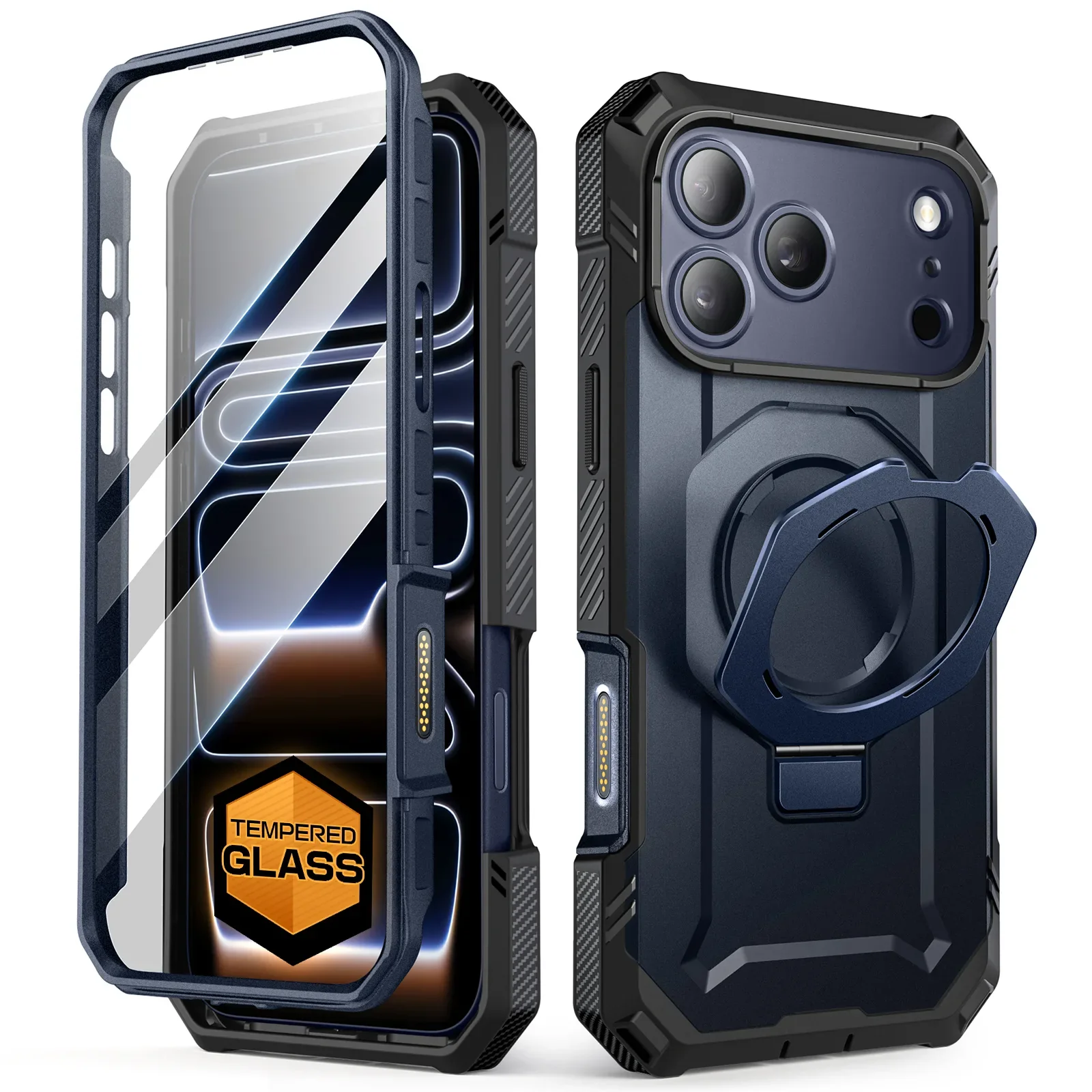 UB GRIP PRO Series iPhone 17 Pro Max MagSafe Phone Case with HD Tempered Glass - Azure - Image 3