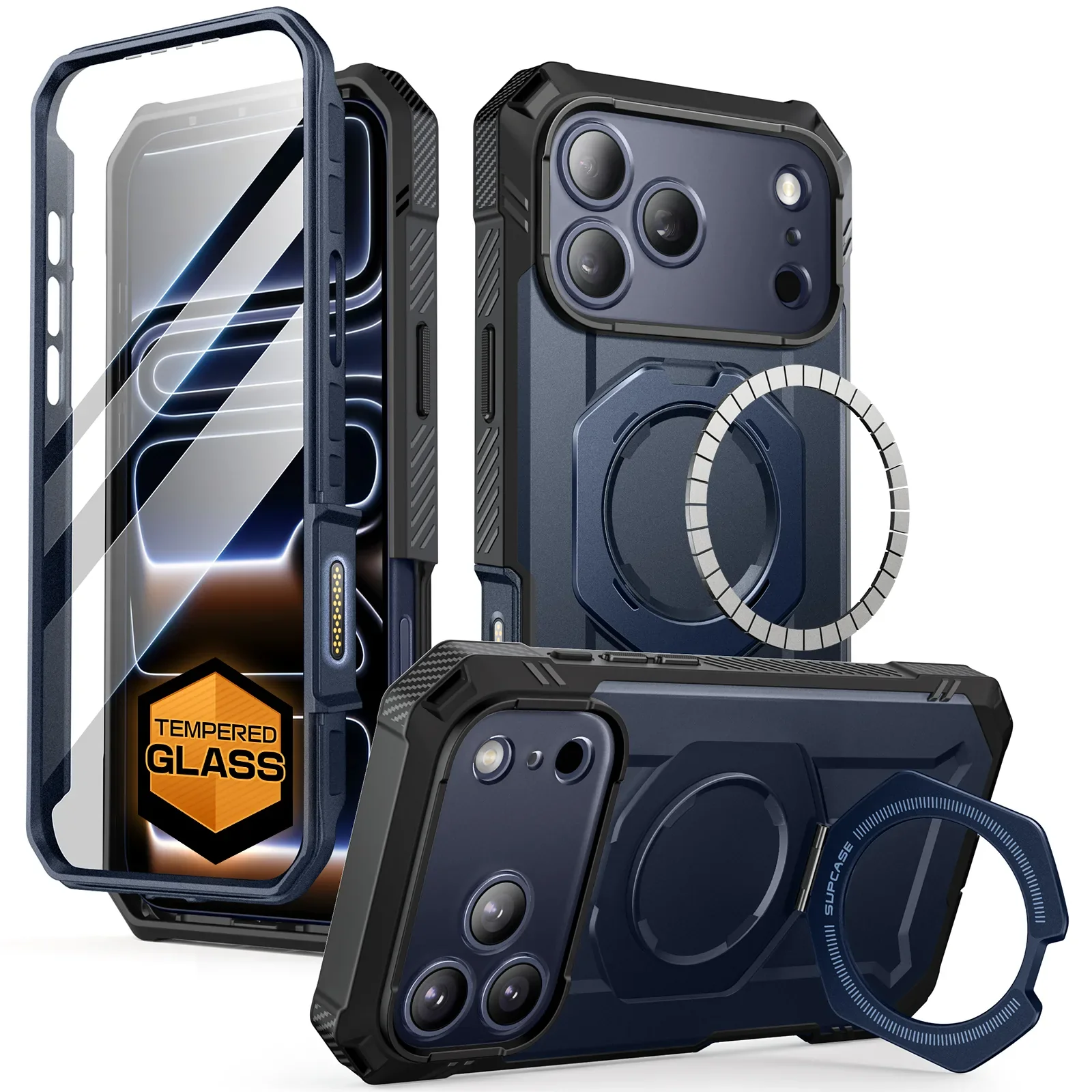 UB GRIP PRO Series iPhone 17 Pro Max MagSafe Phone Case with HD Tempered Glass - Azure - Image 4