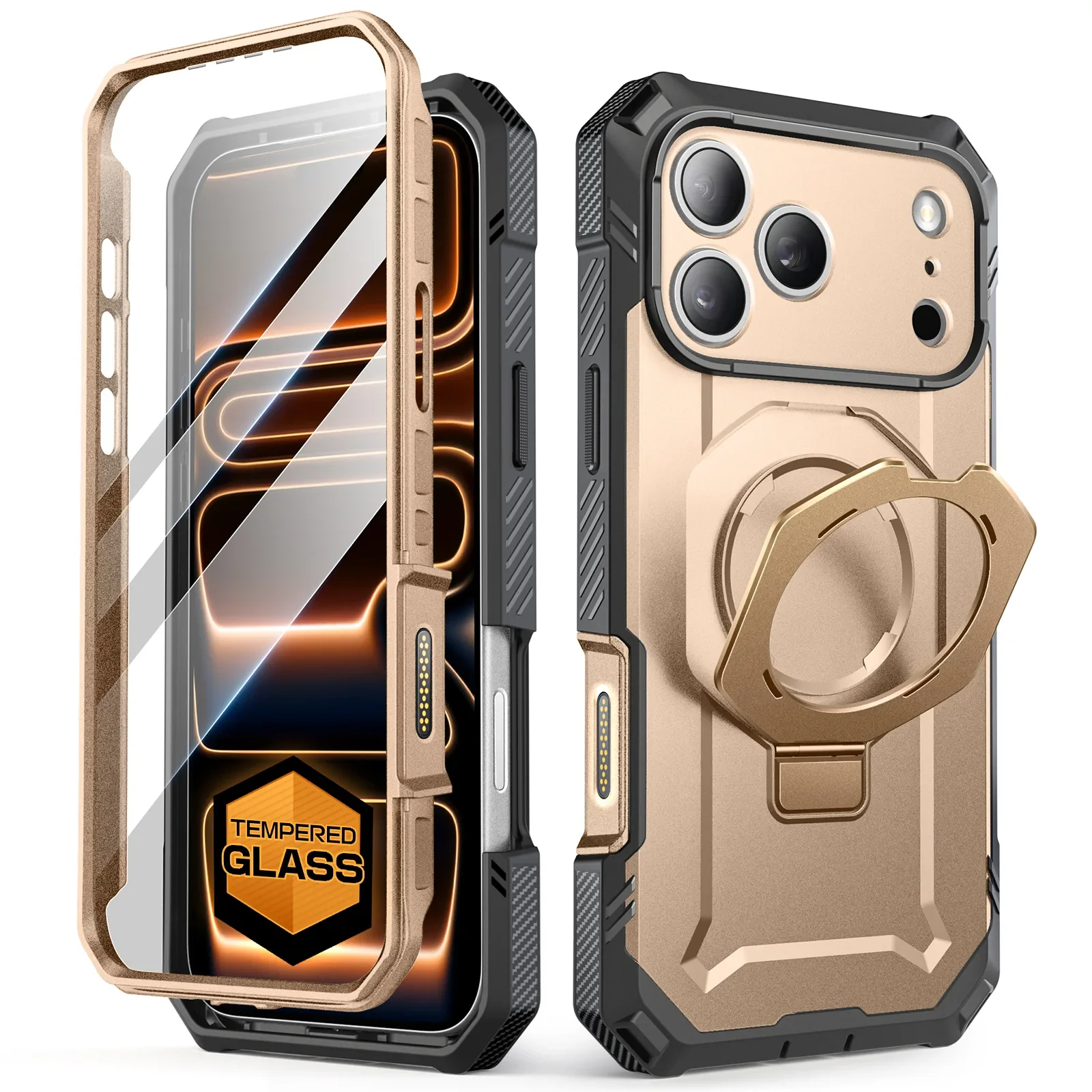 UB GRIP PRO Series iPhone 17 Pro Max MagSafe Phone Case with HD Tempered Glass - Desert - Image 3