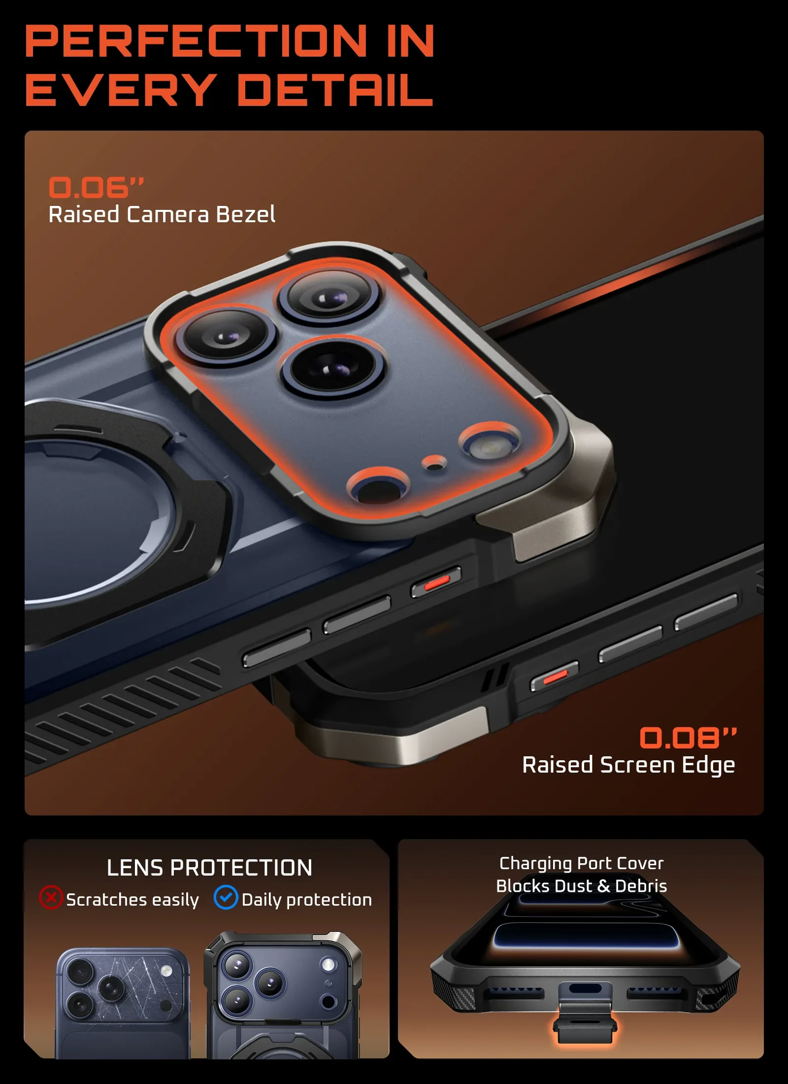 UB GRIP Series iPhone 17 Pro MagSafe Camera Control Button Phone Case - Black - Image 14