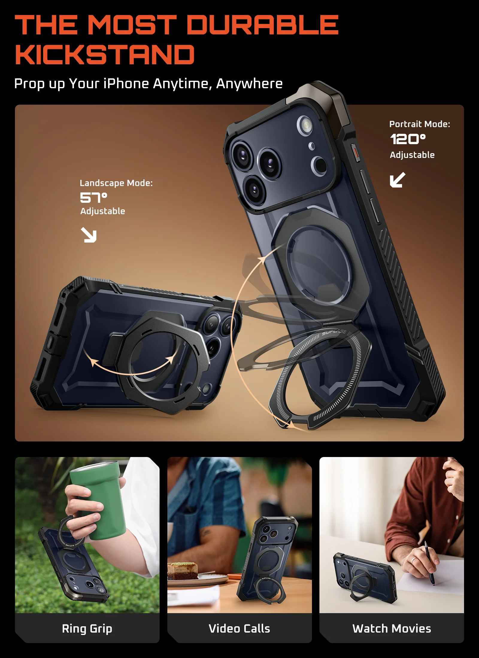 UB GRIP Series iPhone 17 Pro MagSafe Camera Control Button Phone Case - Black - Image 9