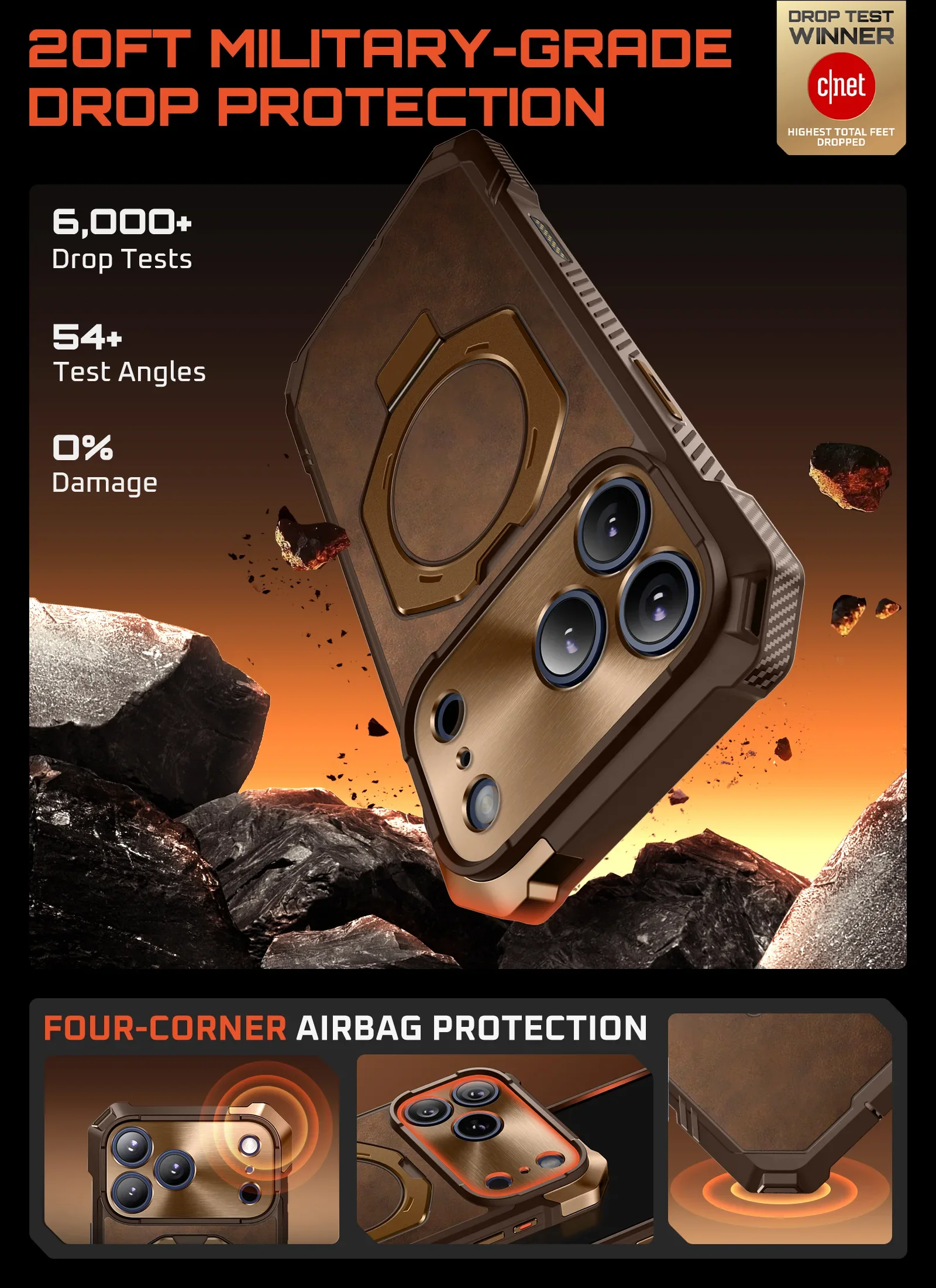 UB GRIP Series iPhone 17 Pro Max Premium Leather Phone Case - Brown - Image 7