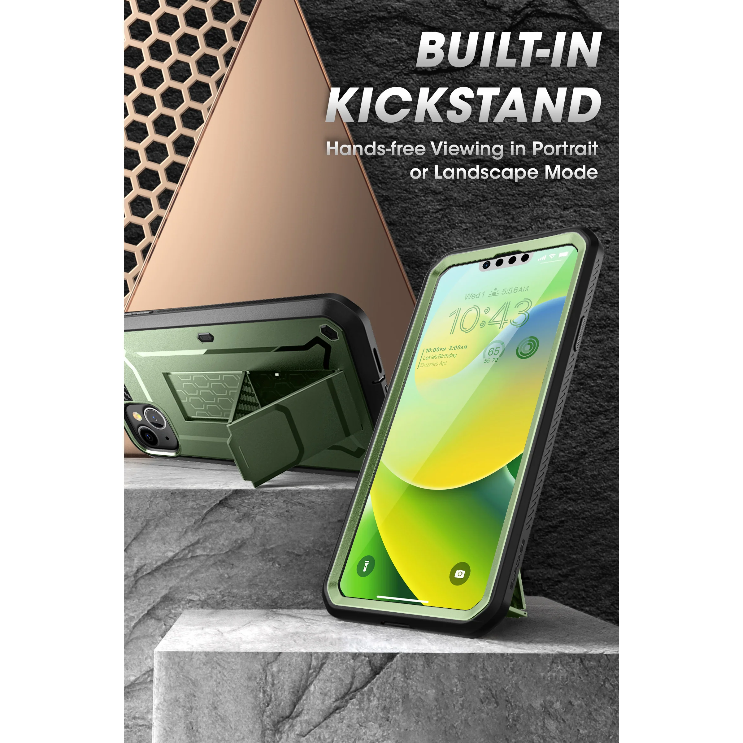 iPhone 14 6.1 inch Unicorn Beetle PRO Rugged Case-Dark Green - Image 4