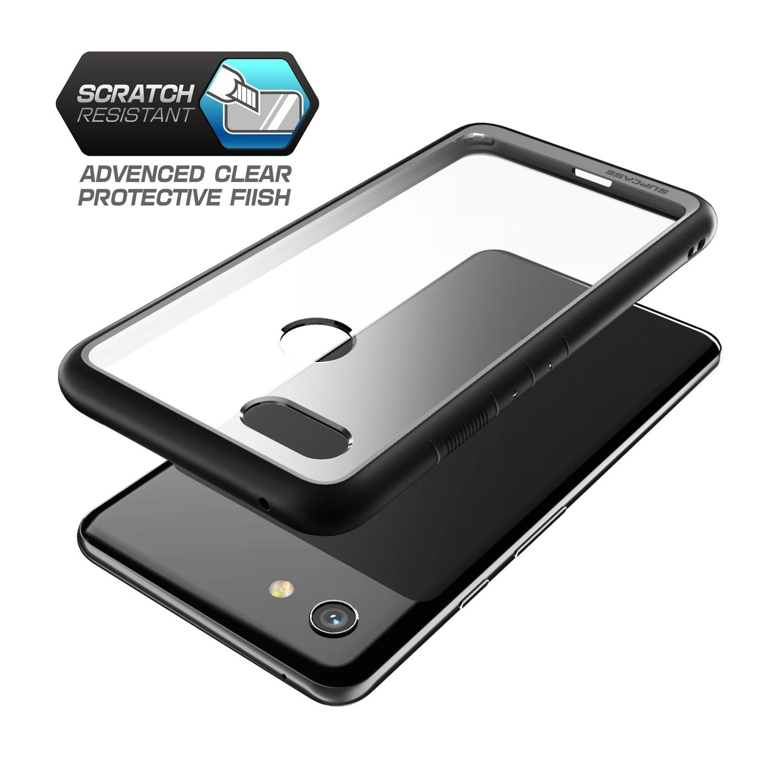 Google Pixel 3a Unicorn Beetle Style Clear Case-Black - Image 3