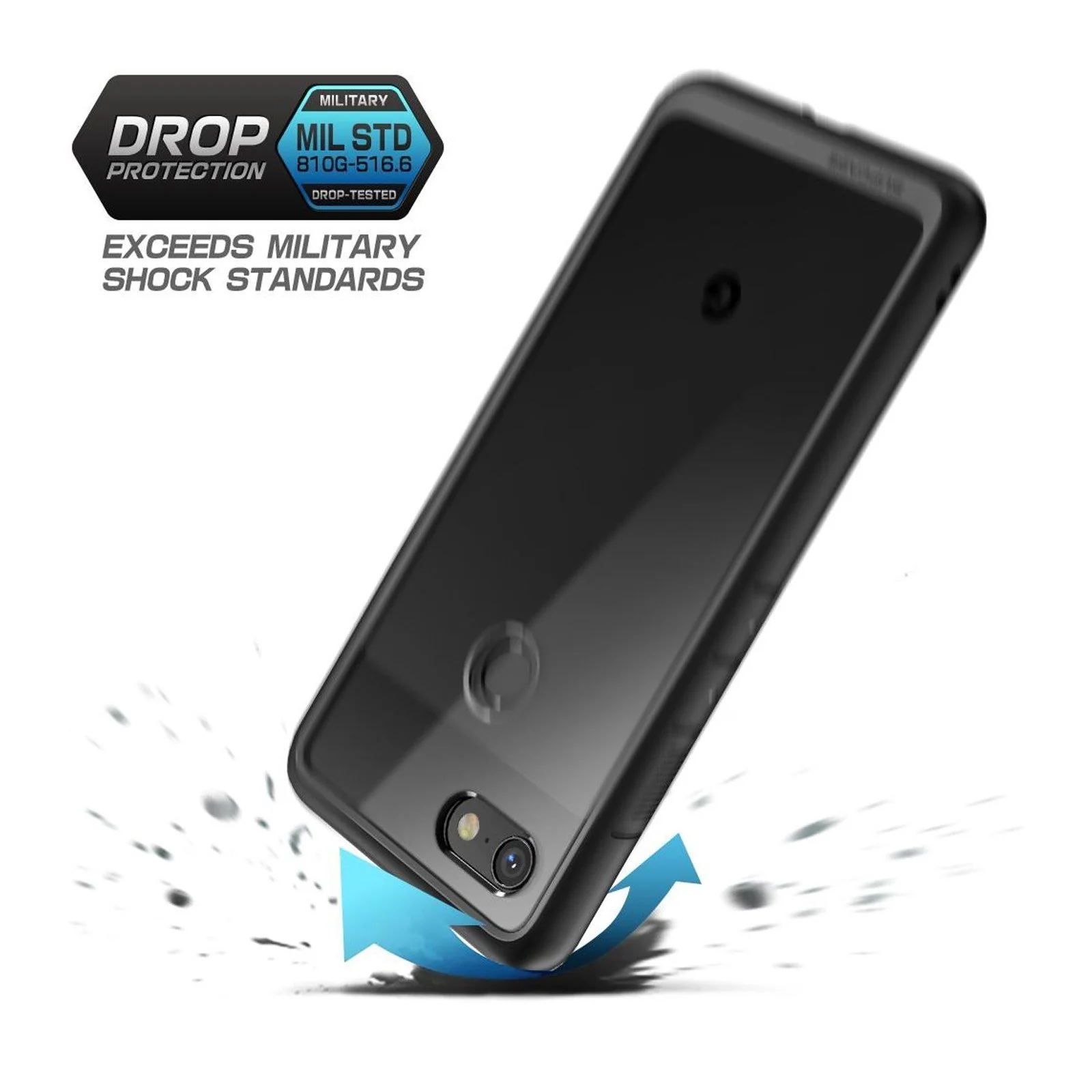 Google Pixel 3a Unicorn Beetle Style Clear Case-Black - Image 4