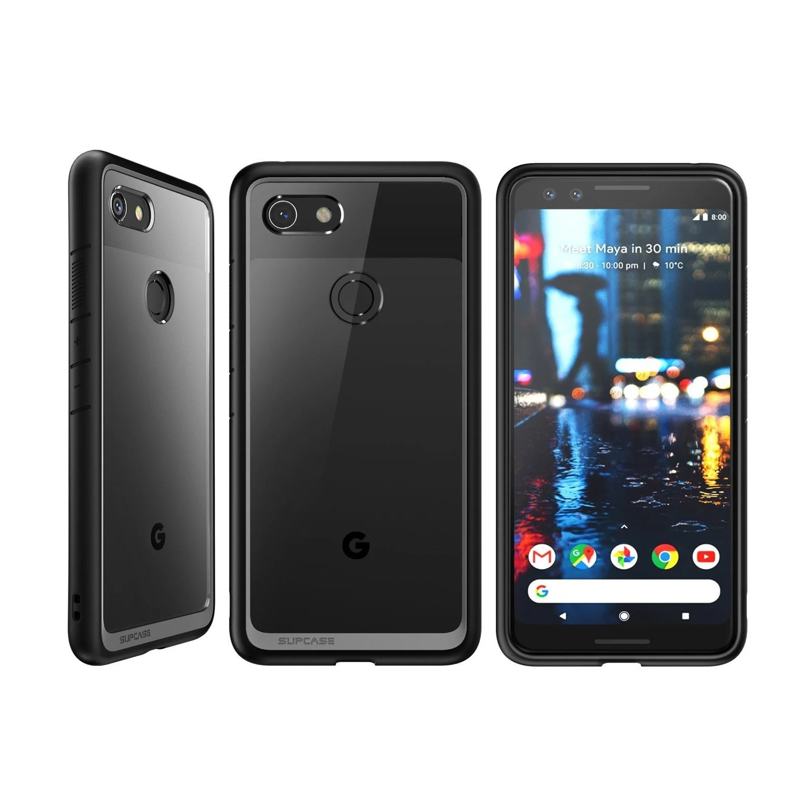 Google Pixel 3a Unicorn Beetle Style Clear Case-Black - Image 6