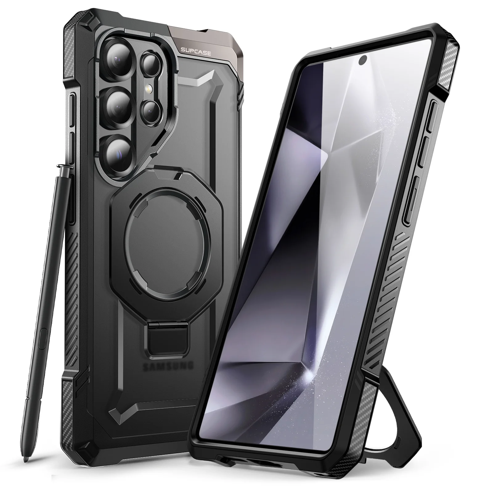 Bundle Sale - MagFlip Magnetic Wallet with iPhone/Samsung Compatible & Galaxy S25 Ultra UB GRIP Series Black Phone Case - Image 3