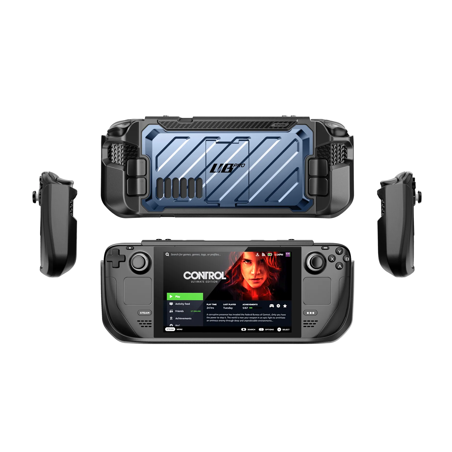 Steam Deck Unicorn Beetle PRO Rugged Kickstand Case-Metallic Blue - Image 10