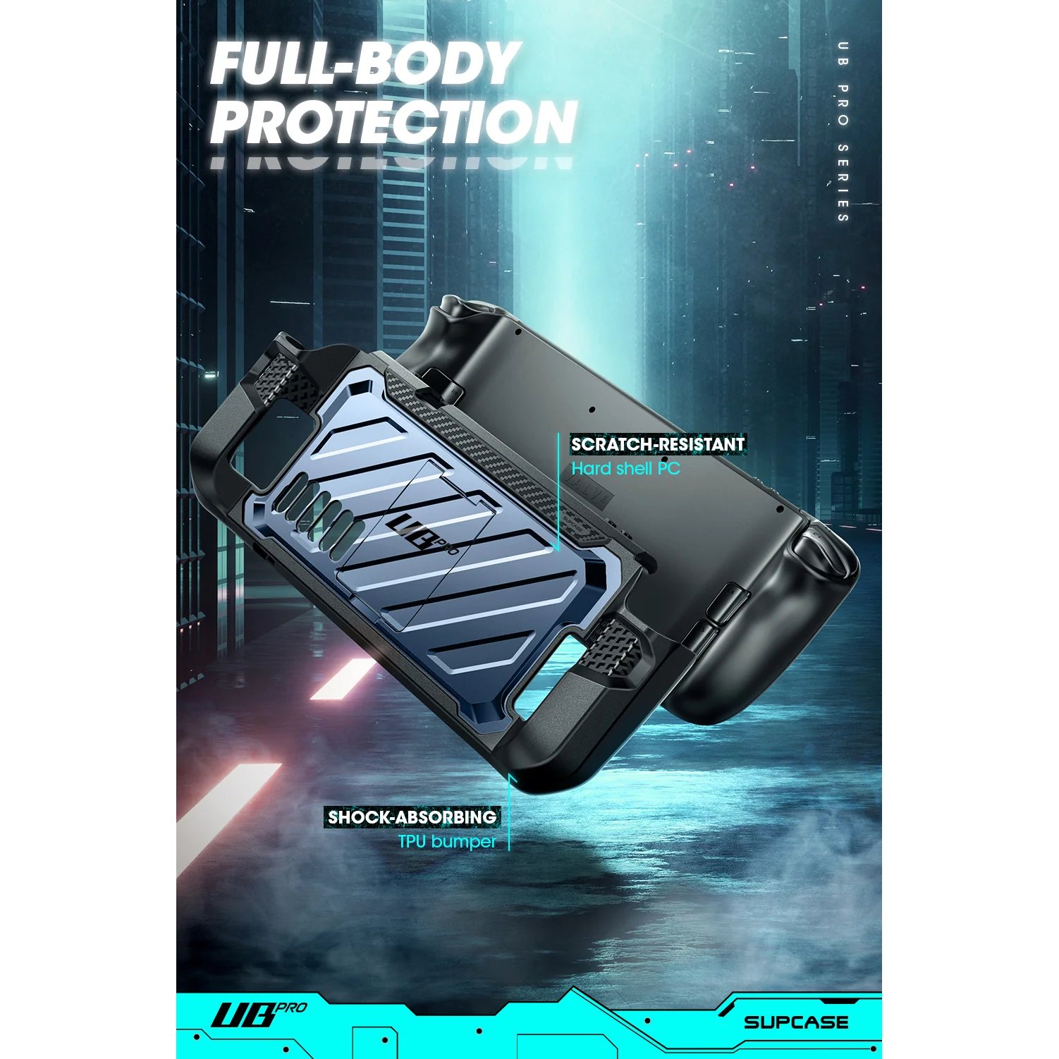 Steam Deck Unicorn Beetle PRO Rugged Kickstand Case-Metallic Blue - Image 5