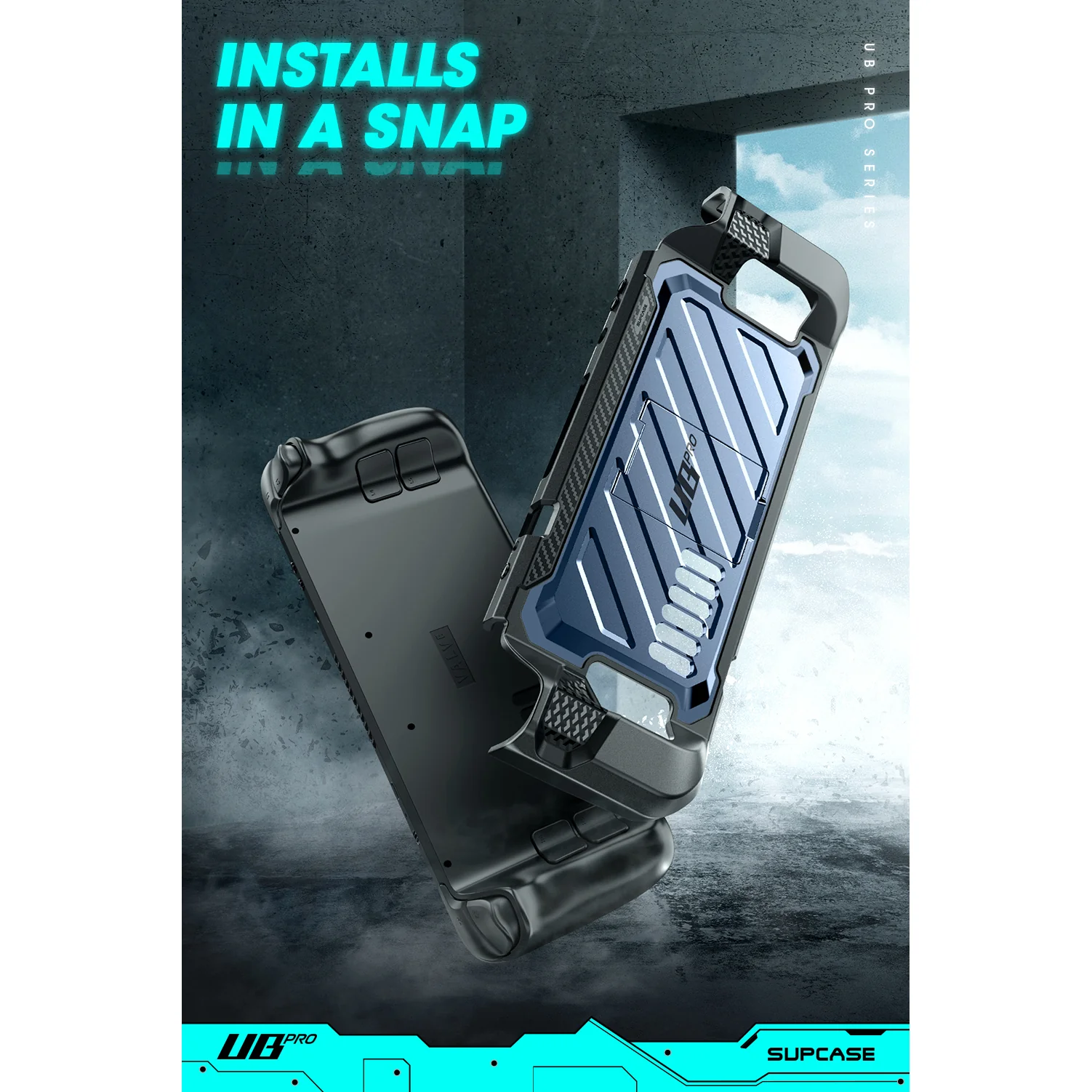 Steam Deck Unicorn Beetle PRO Rugged Kickstand Case-Metallic Blue - Image 8
