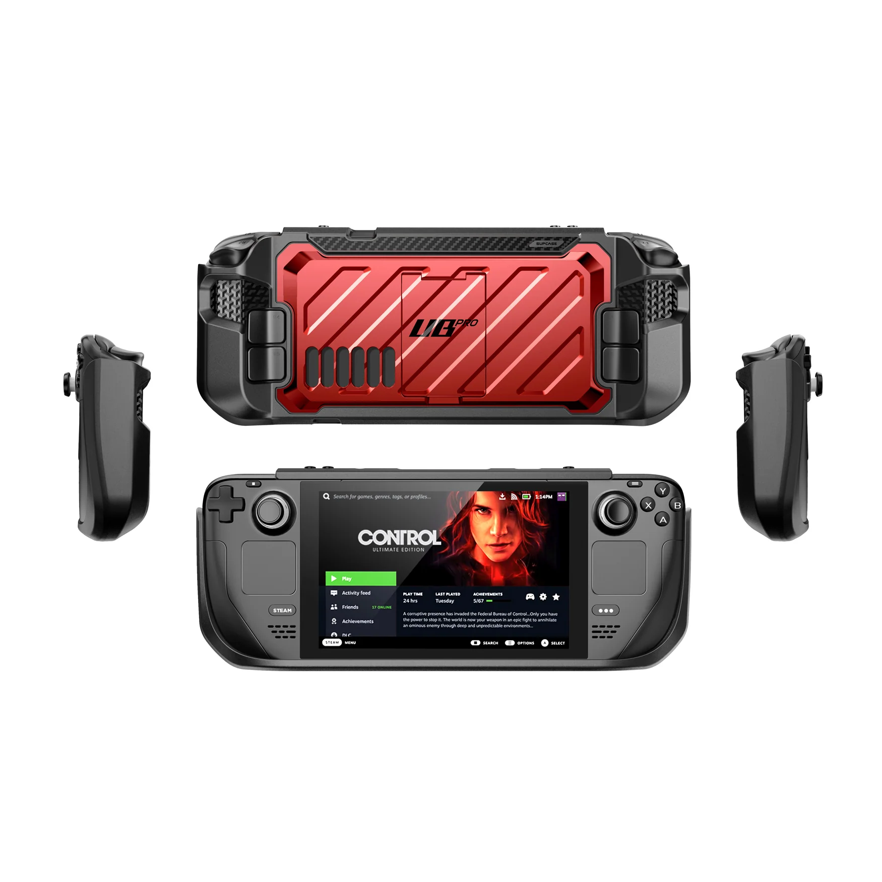 Steam Deck Unicorn Beetle PRO Rugged Kickstand Case-Metallic Red - Image 10