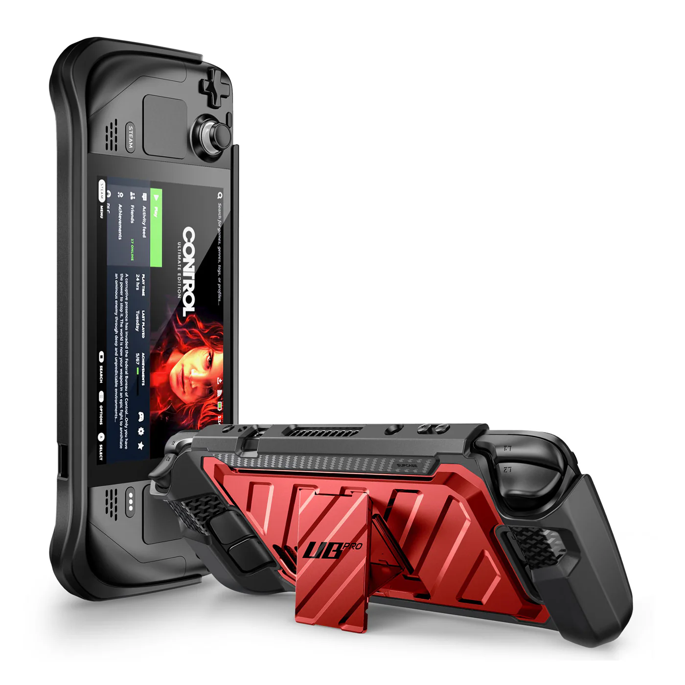 Steam Deck Unicorn Beetle PRO Rugged Kickstand Case-Metallic Red - Image 3