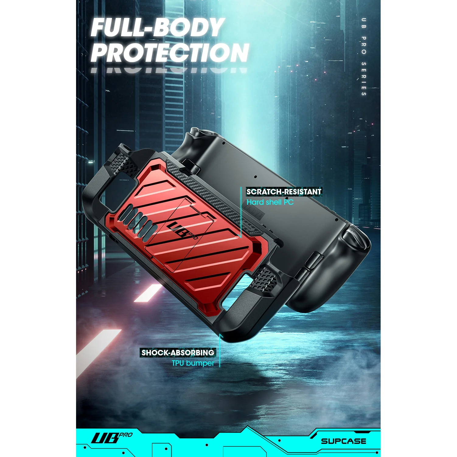 Steam Deck Unicorn Beetle PRO Rugged Kickstand Case-Metallic Red - Image 5