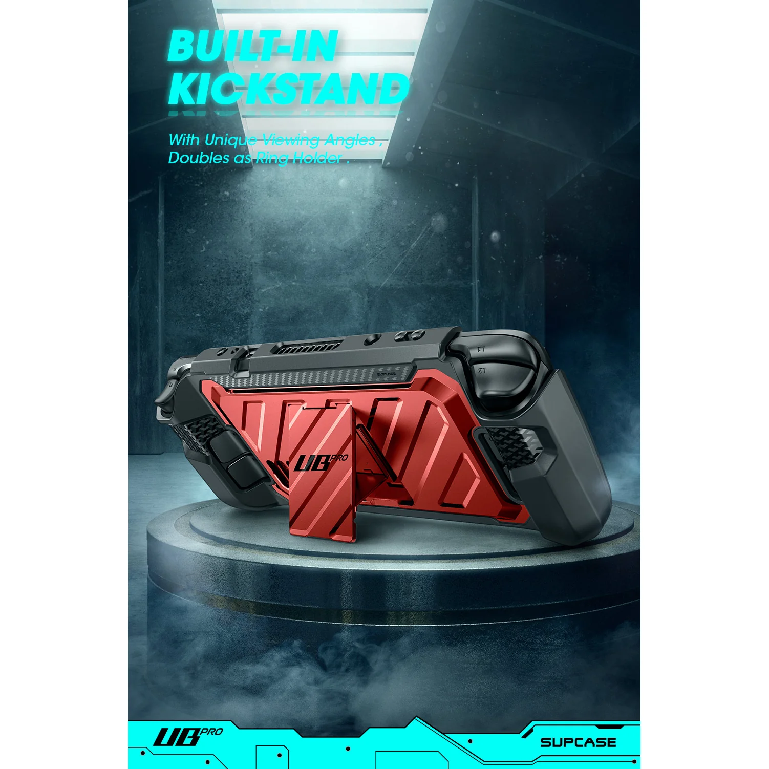 Steam Deck Unicorn Beetle PRO Rugged Kickstand Case-Metallic Red - Image 6