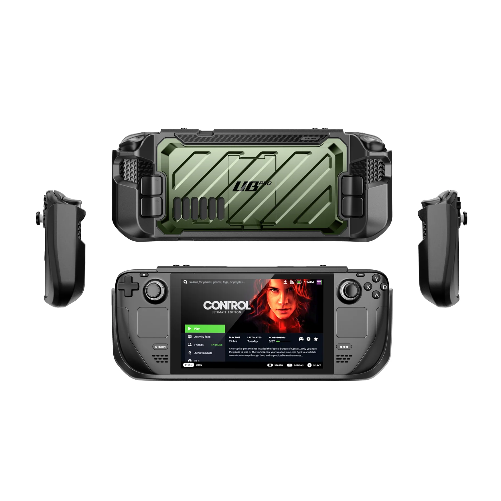 Steam Deck Unicorn Beetle PRO Rugged Kickstand Case-Metallic Green - Image 10